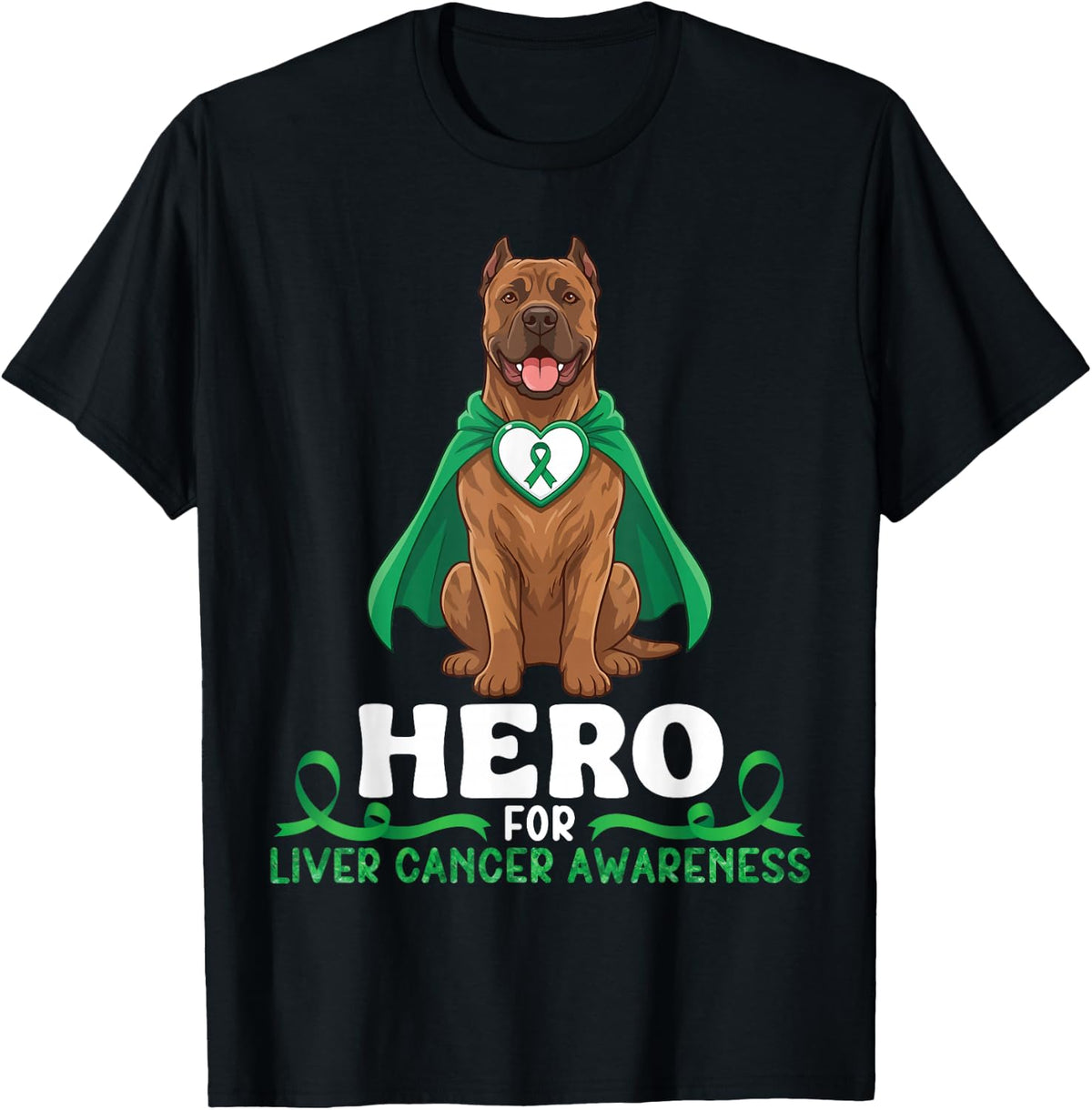 Cane Corso Dog Hero for Liver Cancer Awareness Supporter T-Shirt - Black