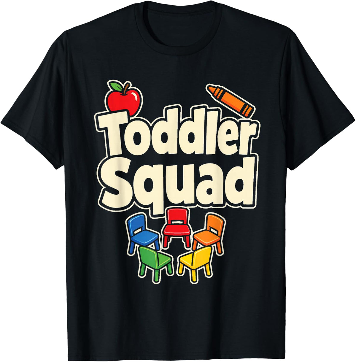 Preschool Staff Toddler Squad Pre K School Teacher T-Shirt - Black