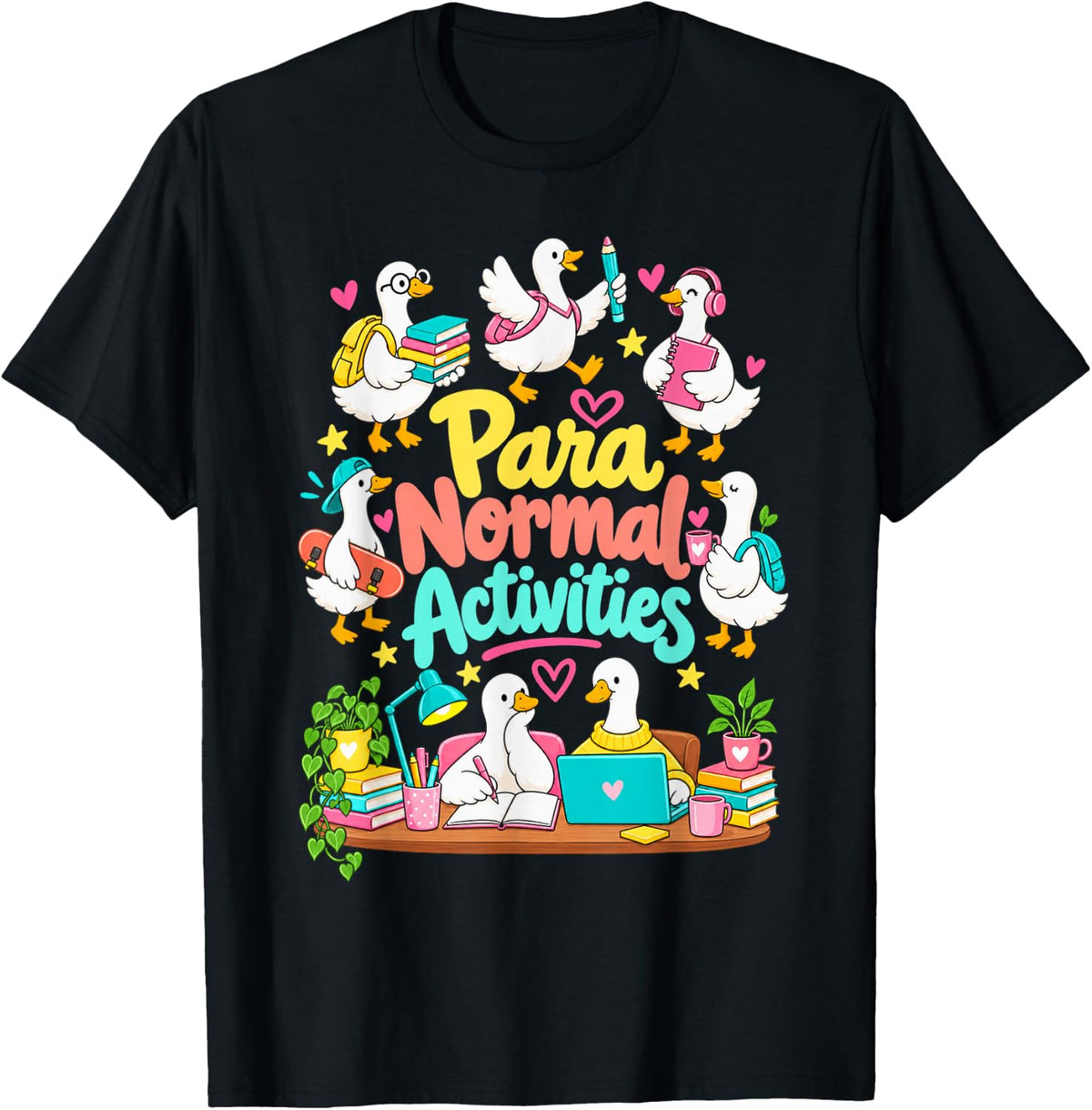 para Normal Activities Paraprofessional Goose Sped Teacher T-Shirt - Black