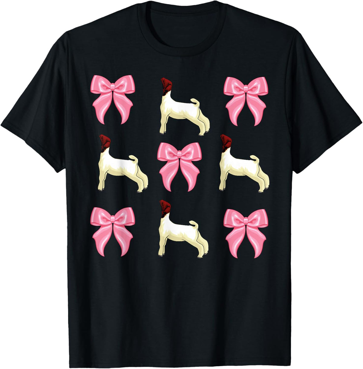 Show Boer Goat bow T-Shirt - Black