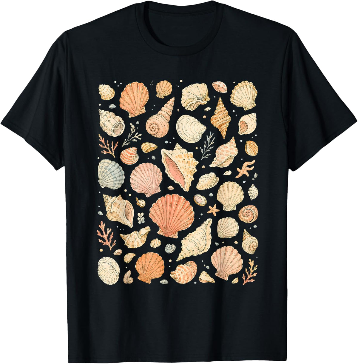 Seashells | Beachcombing Coast T-Shirt - Black