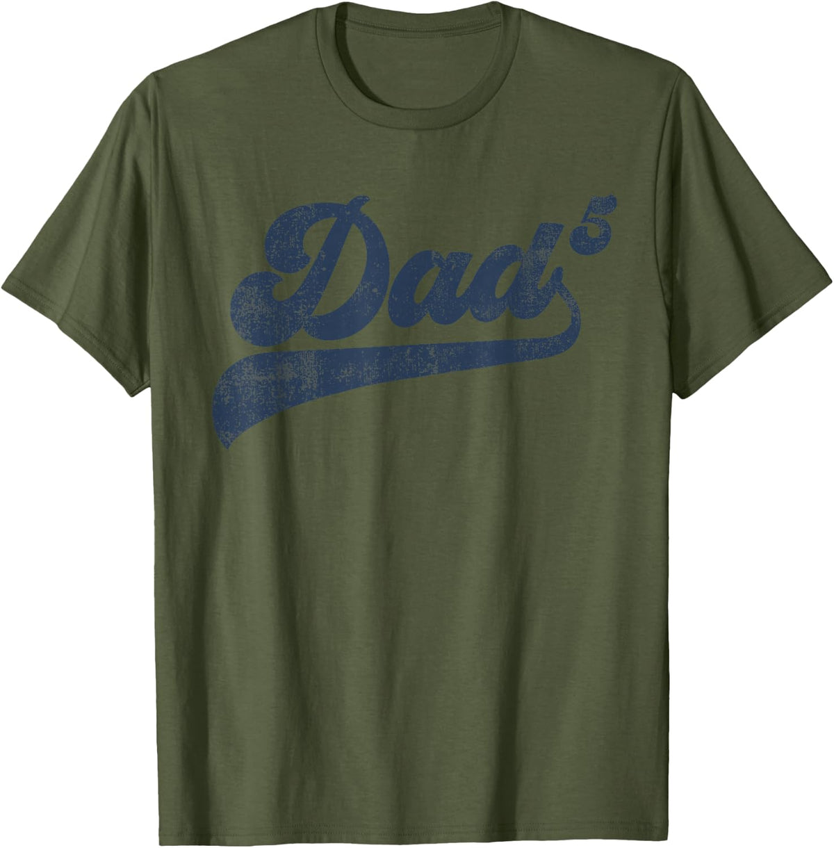 Dad5 Daddy Of 5 Kids Gifts Father Of Five Fifth Time Dad T-Shirt - Olive Green