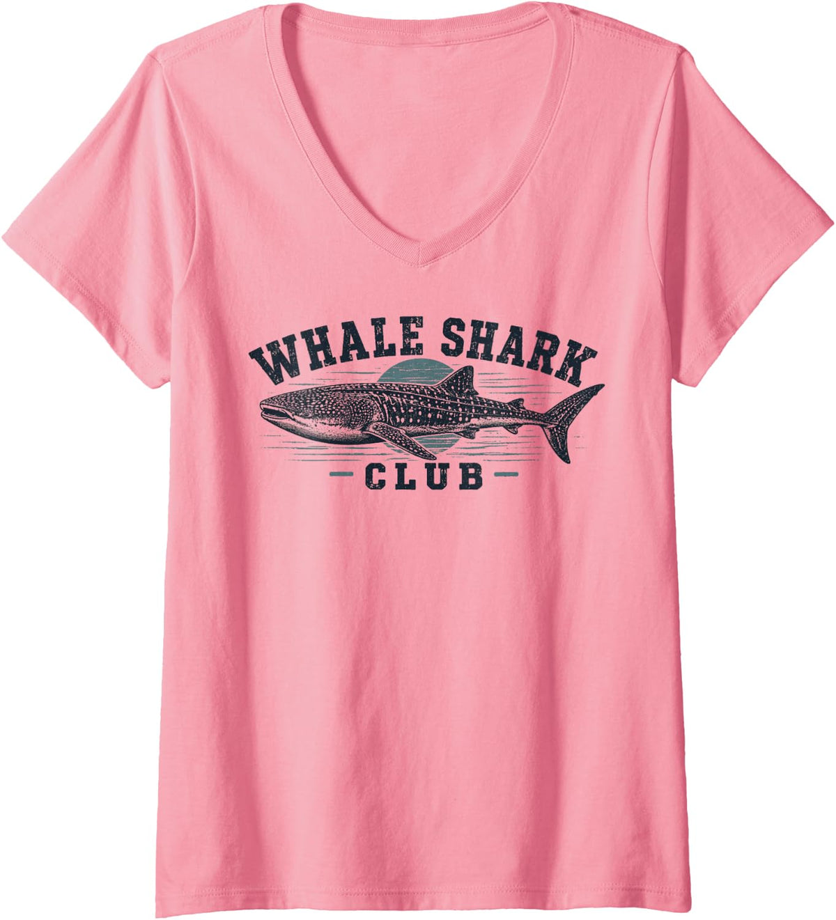 Women's Whale Shark Club V-Neck T-Shirt - Pink
