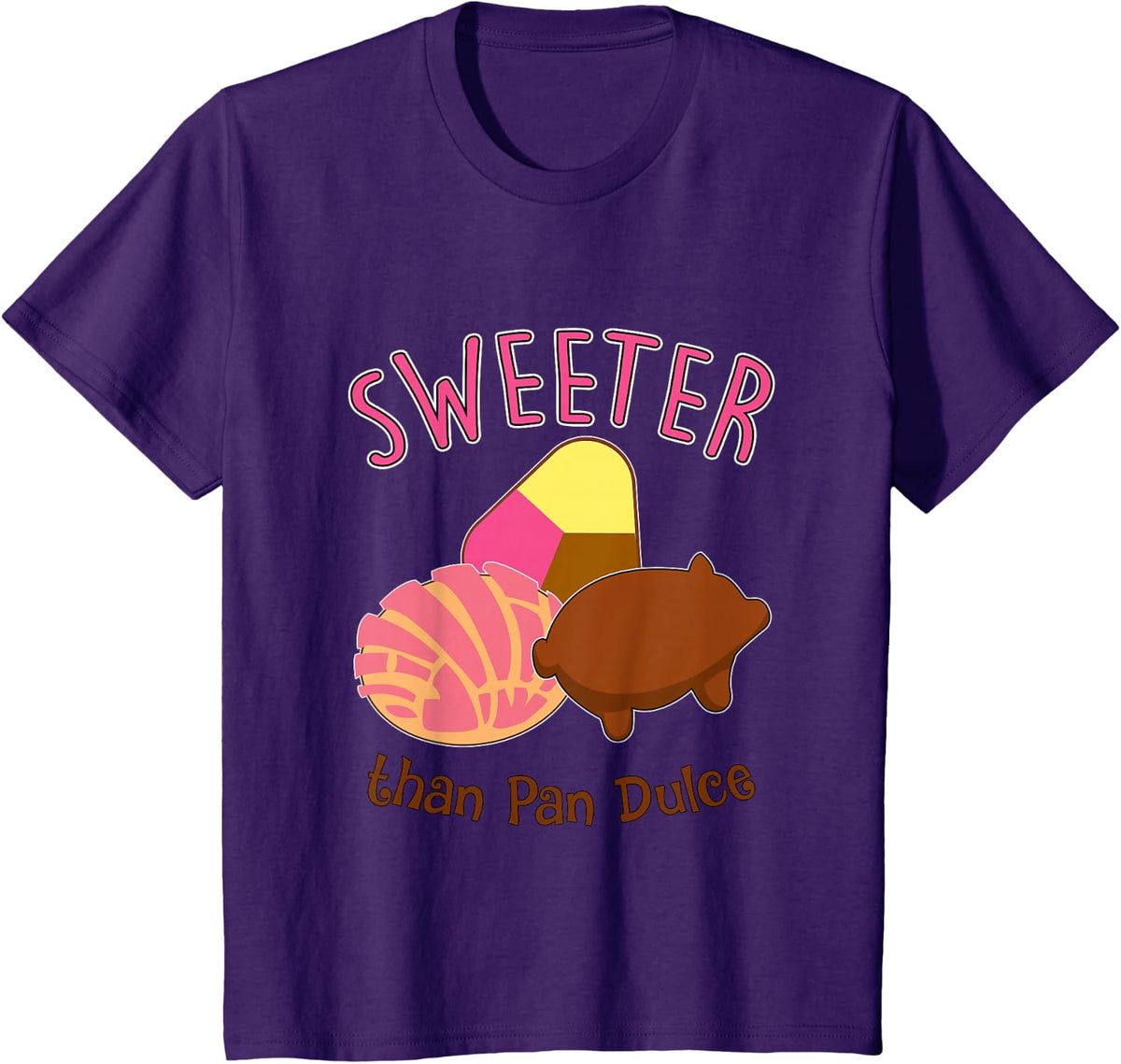 Sweeter than Pan Dulce Mexican Conchas and Puerquito bread T-Shirt - Purple