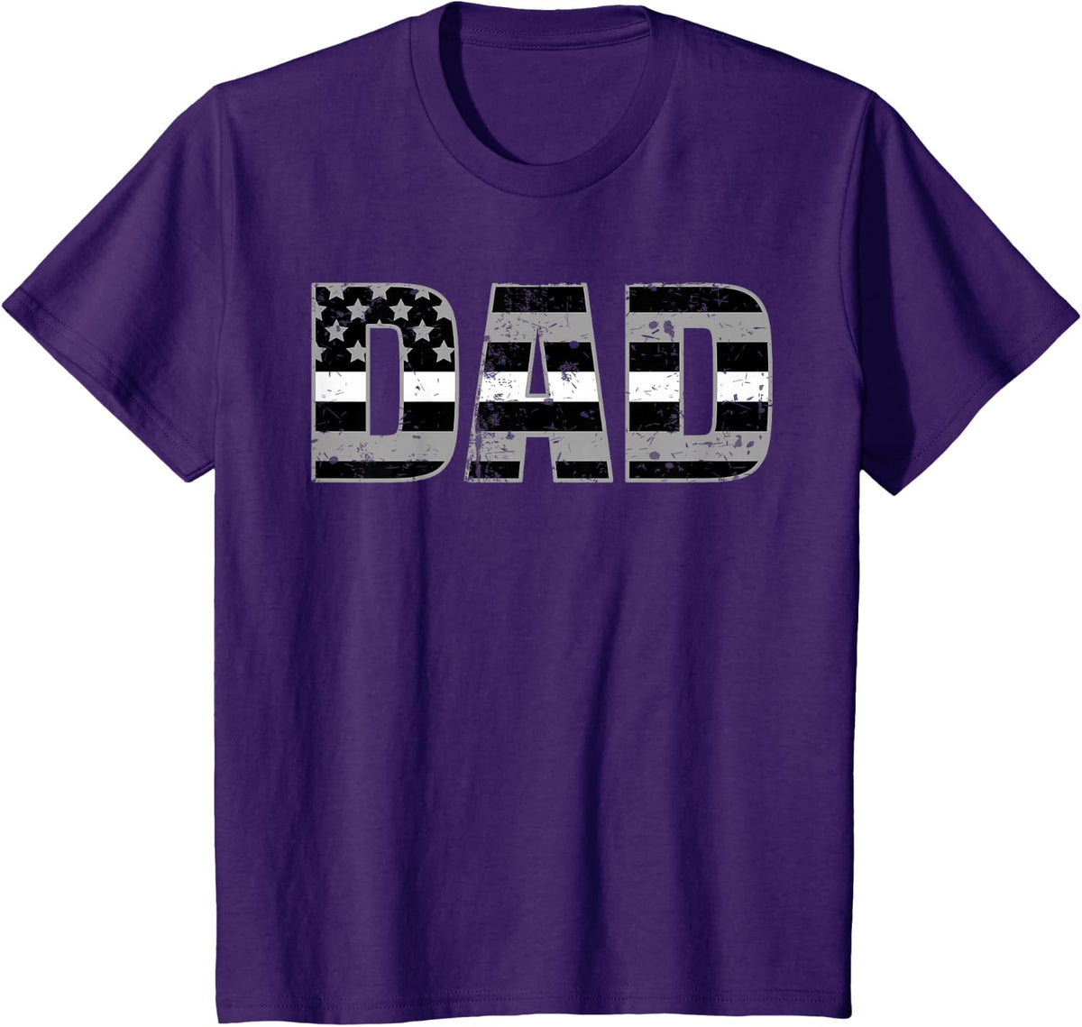 Ems Officer Dad Shirt Thin Line In White Daddy Father Shirt T-Shirt - Purple