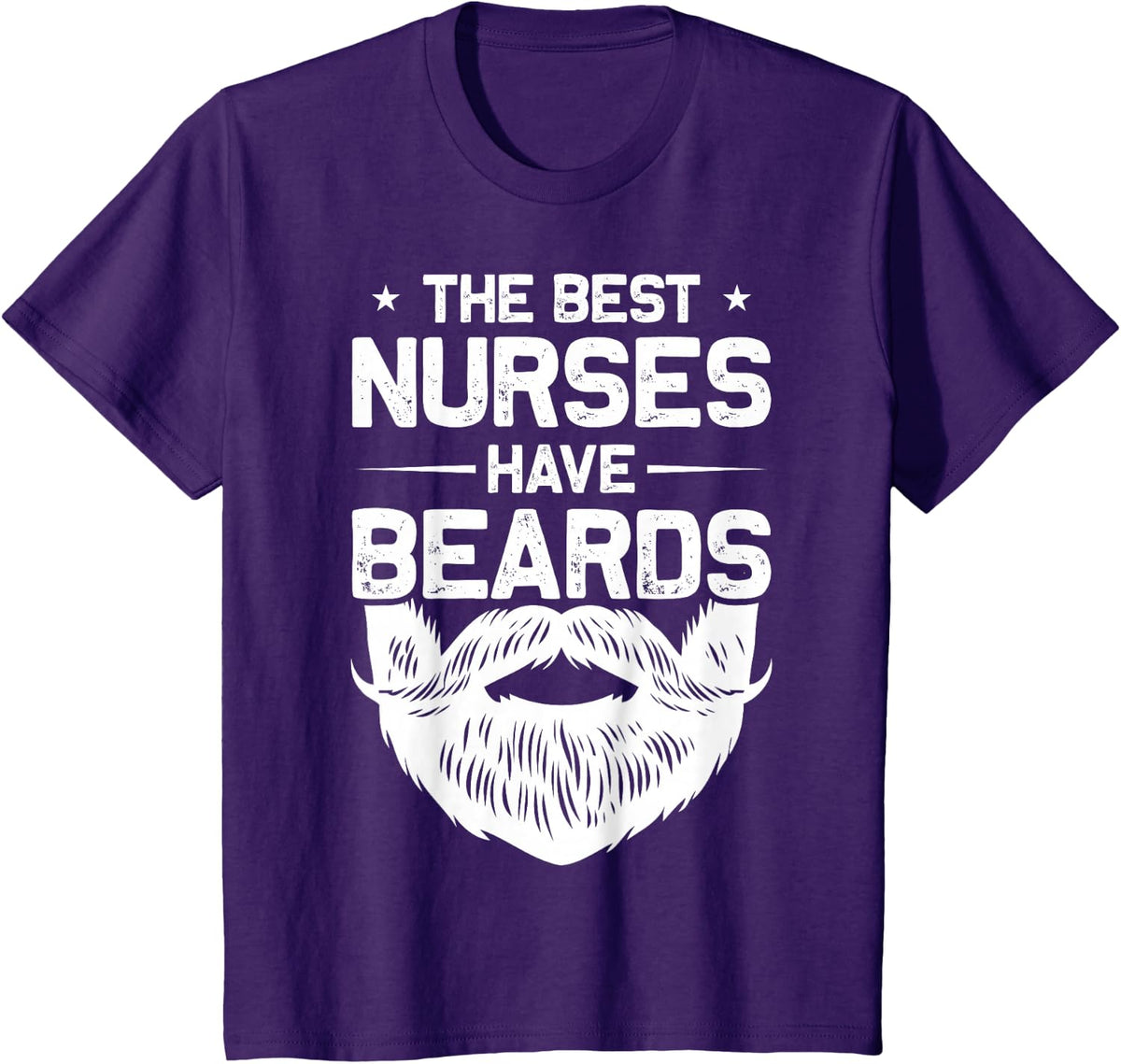 Bearded Nurses Clothing Funny Male Nurse T-Shirt - Purple
