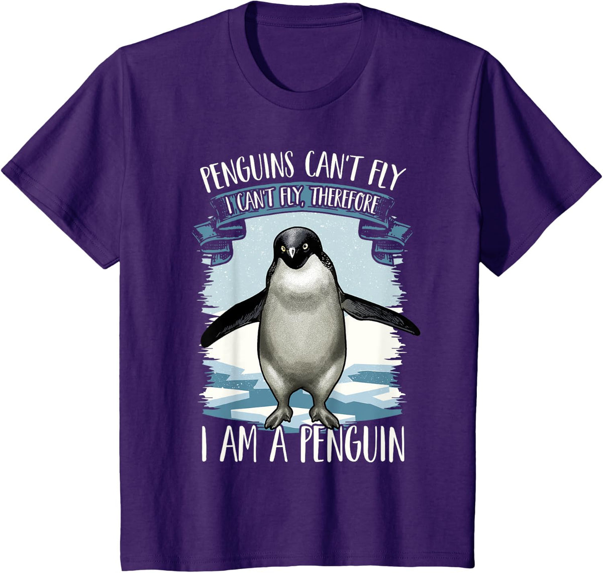 Penguins Can't Fly Shirt Funny Penguin Shirt Cute Penguin T-Shirt - Purple
