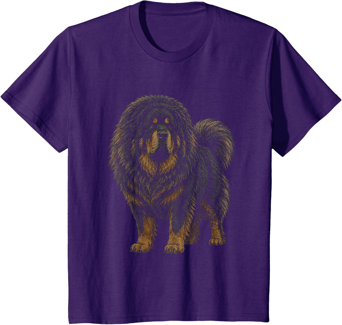 Tibetan Mastiff Artwork Graphic T-Shirt - Purple