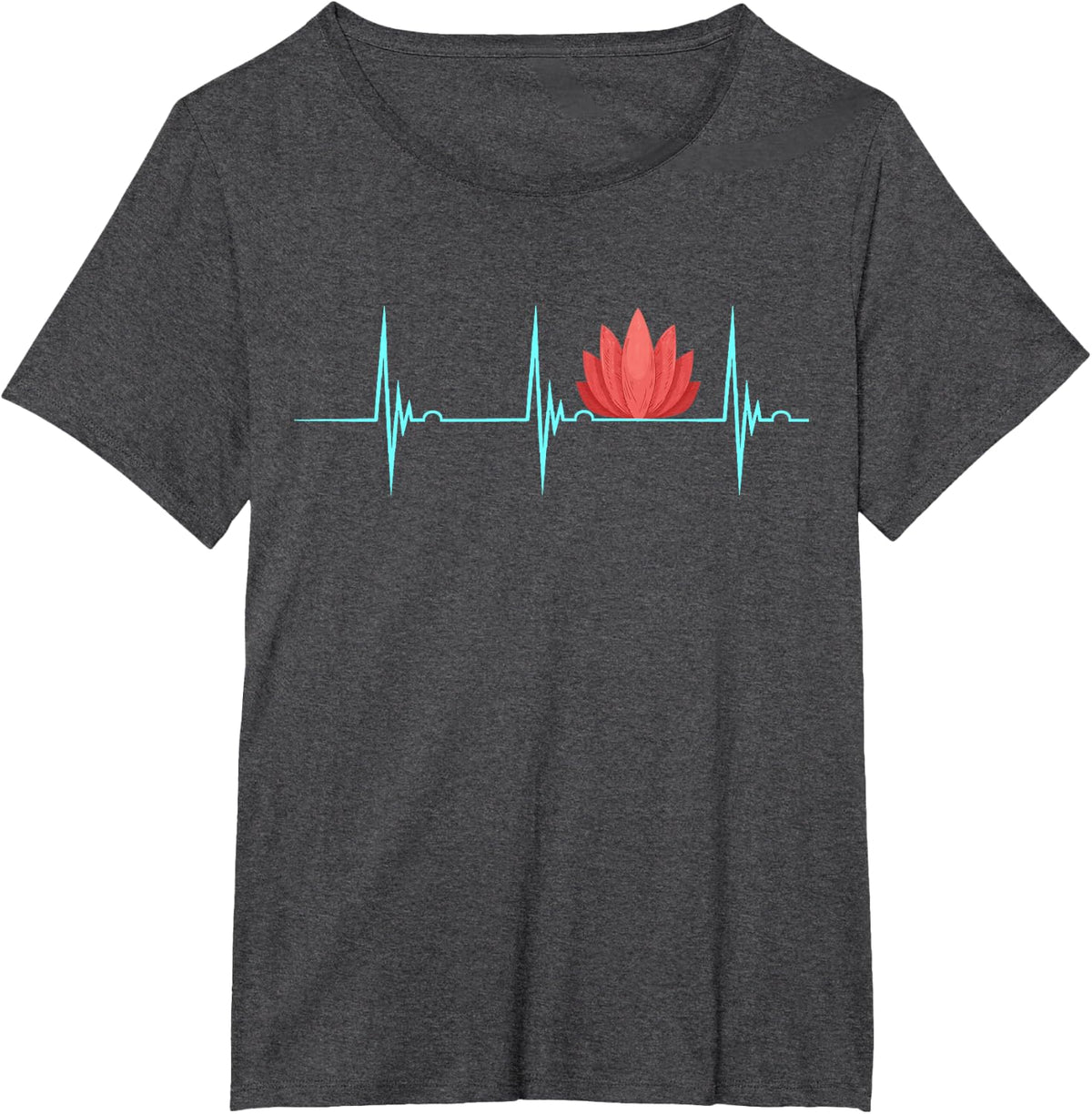 Massage Therapist Heartbeat EKG Pulse Namaste Flower Relax T-Shirt - Dark Heather Grey