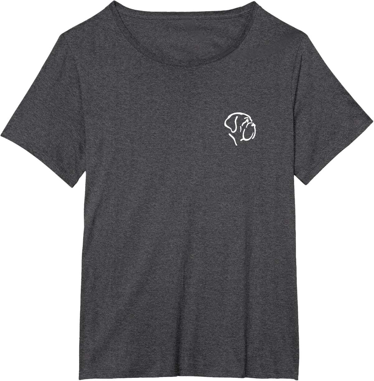 Mastiff Simple Minimalist Line Art T-Shirt - Dark Heather Grey