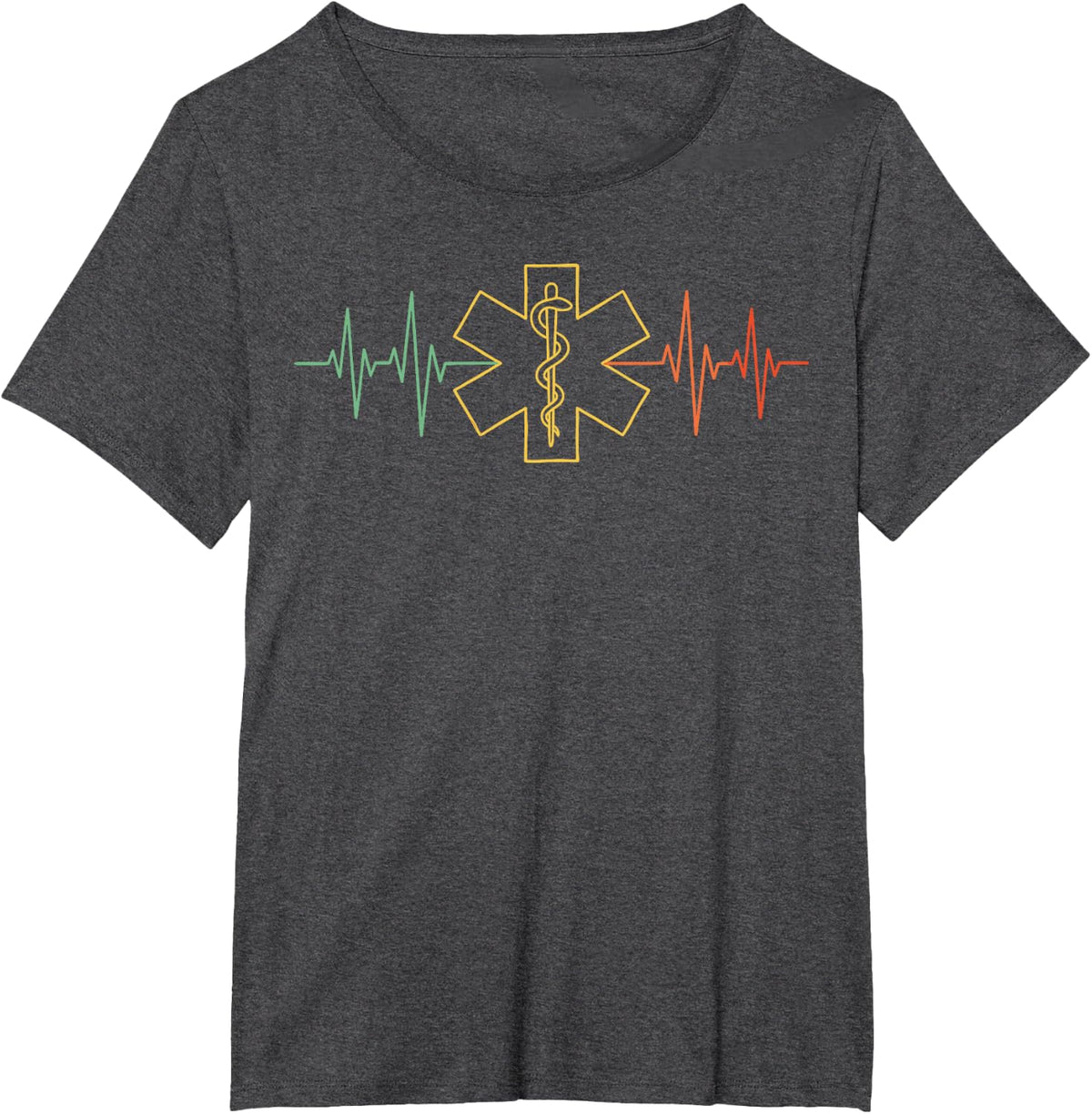 Heartbeat EMT Paramedic Emergency Medicine Ambulance T-Shirt - Dark Heather Grey