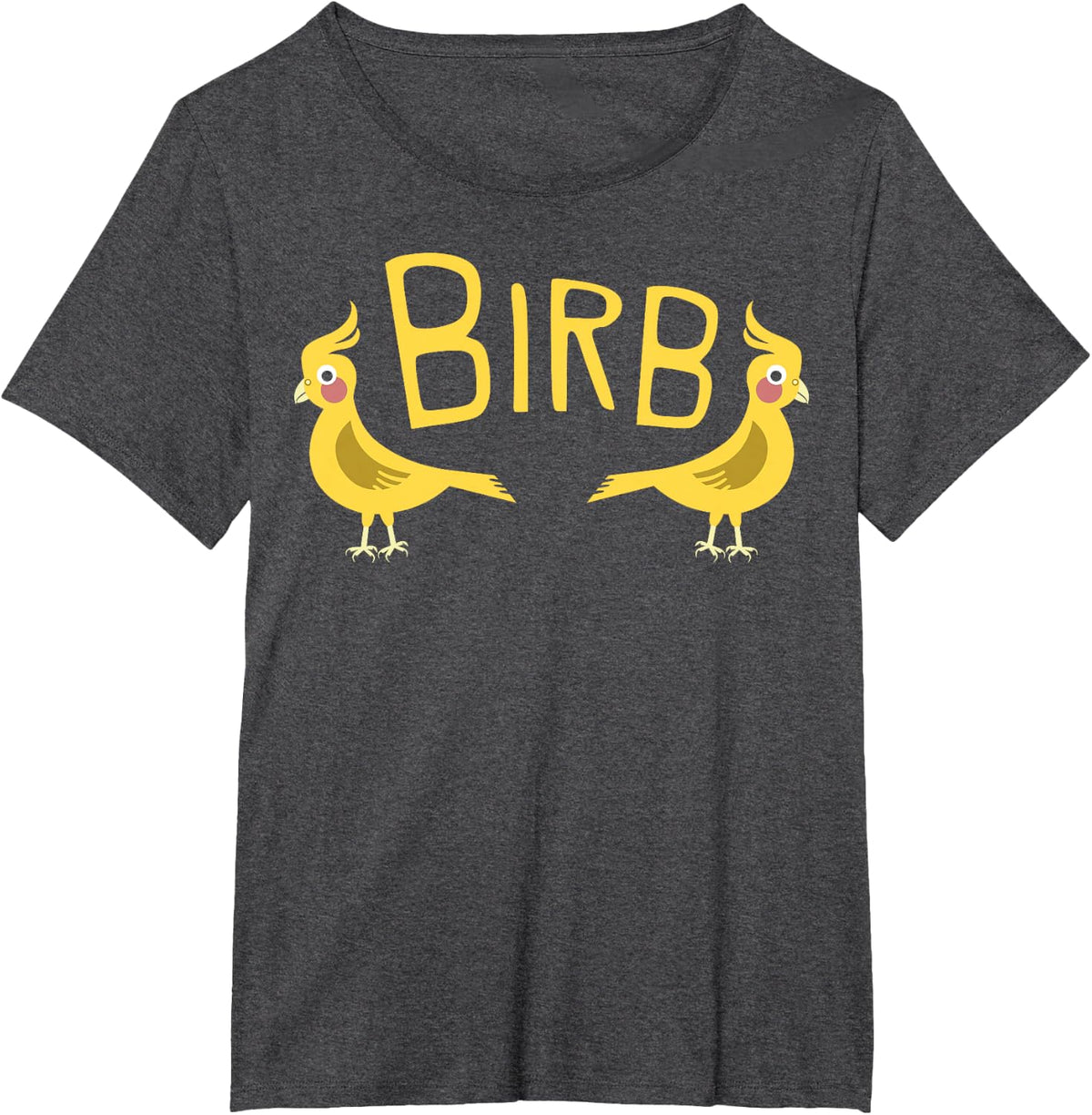 Birb Yellow Cockatiel Apparel design T-Shirt - Dark Heather Grey