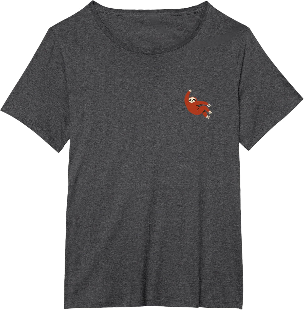 Sloth Minimalist Simple Badge Animal T-Shirt - Dark Heather Grey