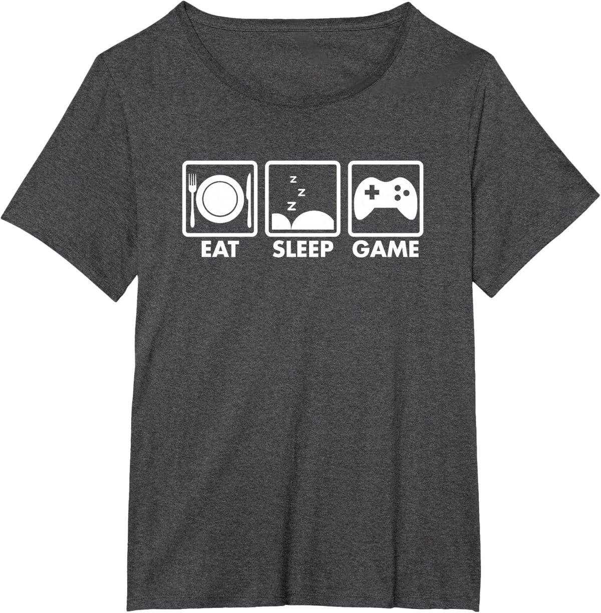 Eat Sleep Game T-Shirt - Dark Heather Grey