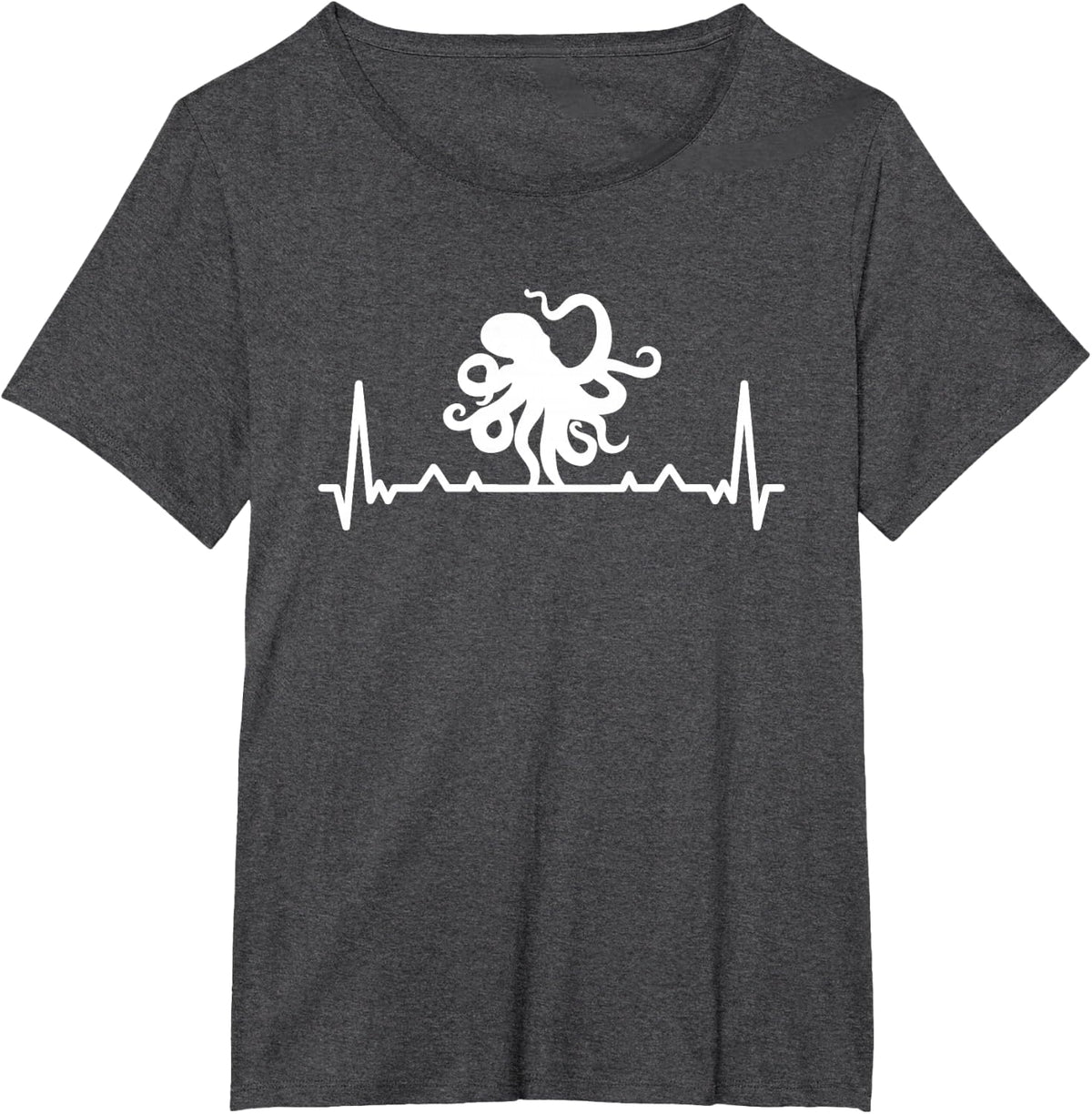 Cephalopod Sea Creature Octopus Heartbeat Octopuses T-Shirt - Dark Heather Grey