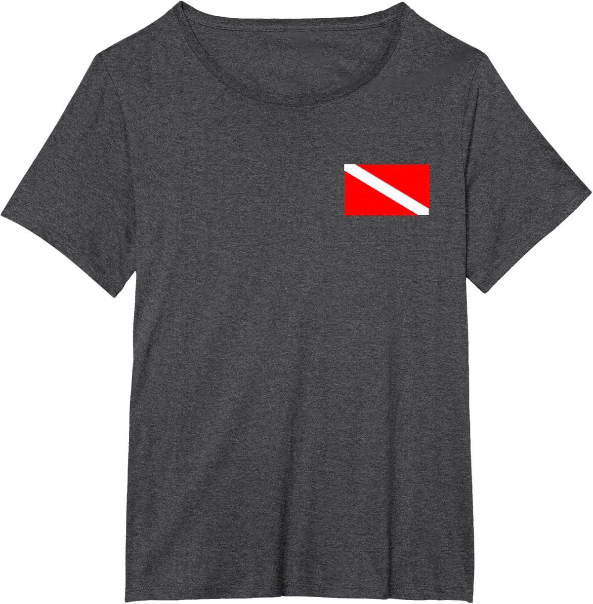 SCUBA FLAG DIVER DOWN FLAG DIVING T-Shirt - Dark Heather Grey