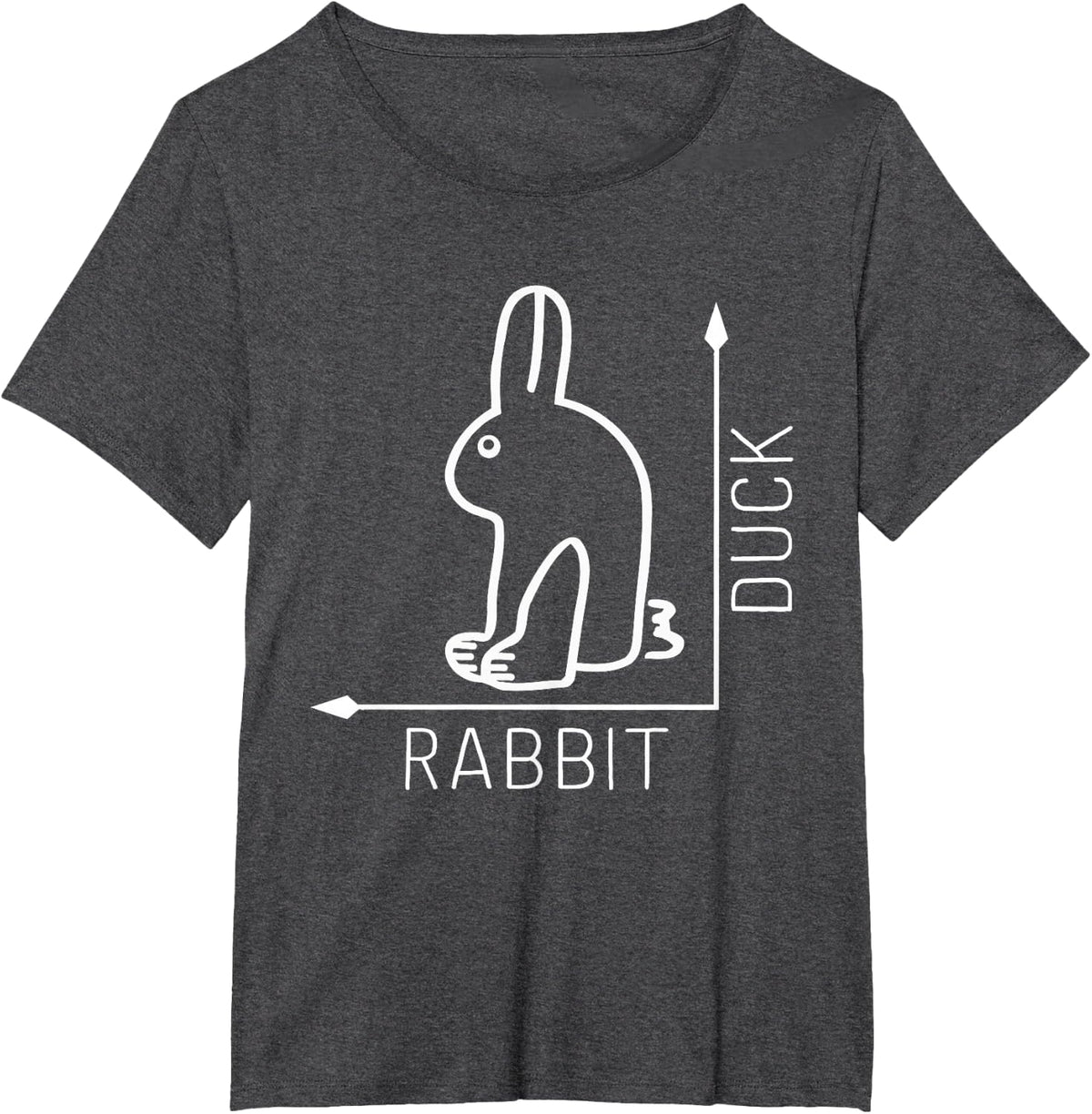 Wittgenstein Rabbit Duck - Philosopher Shirt T-Shirt - Dark Heather Grey