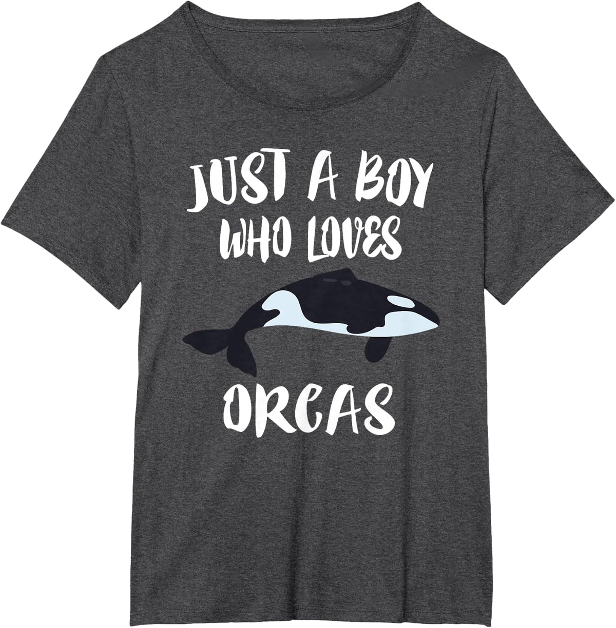 Just A Boy Who Loves Orcas Whale Animal Gift T-Shirt - Dark Heather Grey