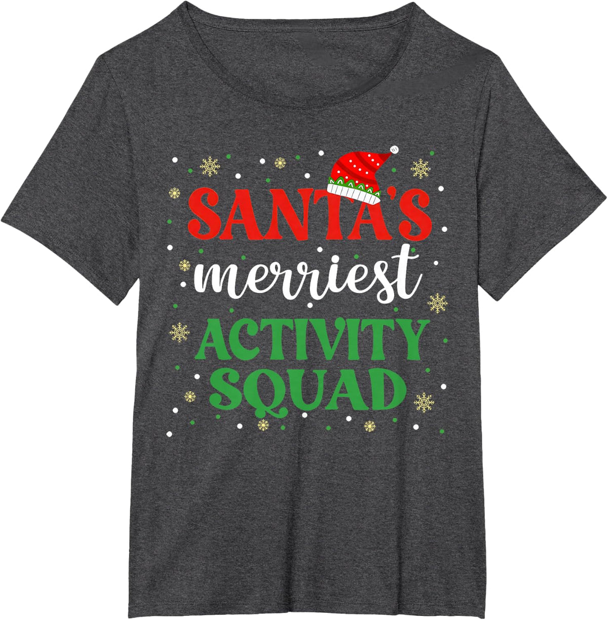 Santa Merriest Activity Squad Christmas Activities Assistant T-Shirt - Dark Heather Grey