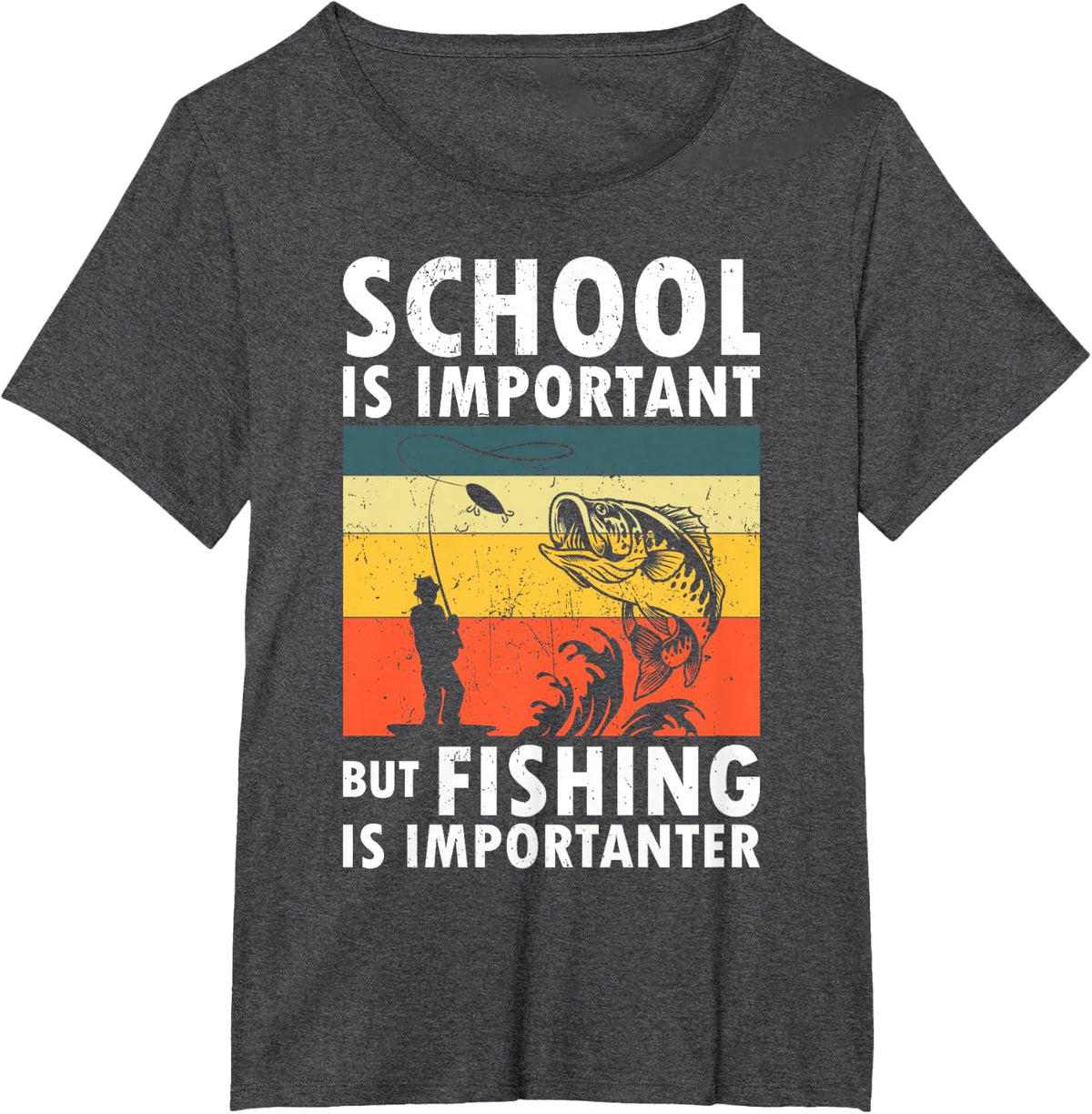 Funny Fishing Design For Men Women Fisherman Fishing Lover T-Shirt - Dark Heather Grey