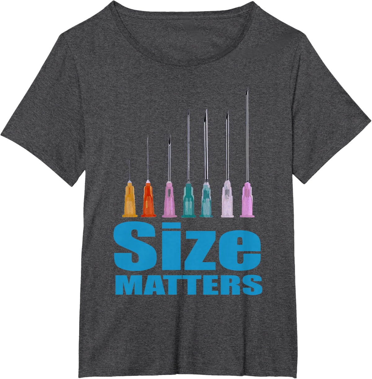 Nurse Classic Size Matter Funny T-Shirt - Dark Heather Grey