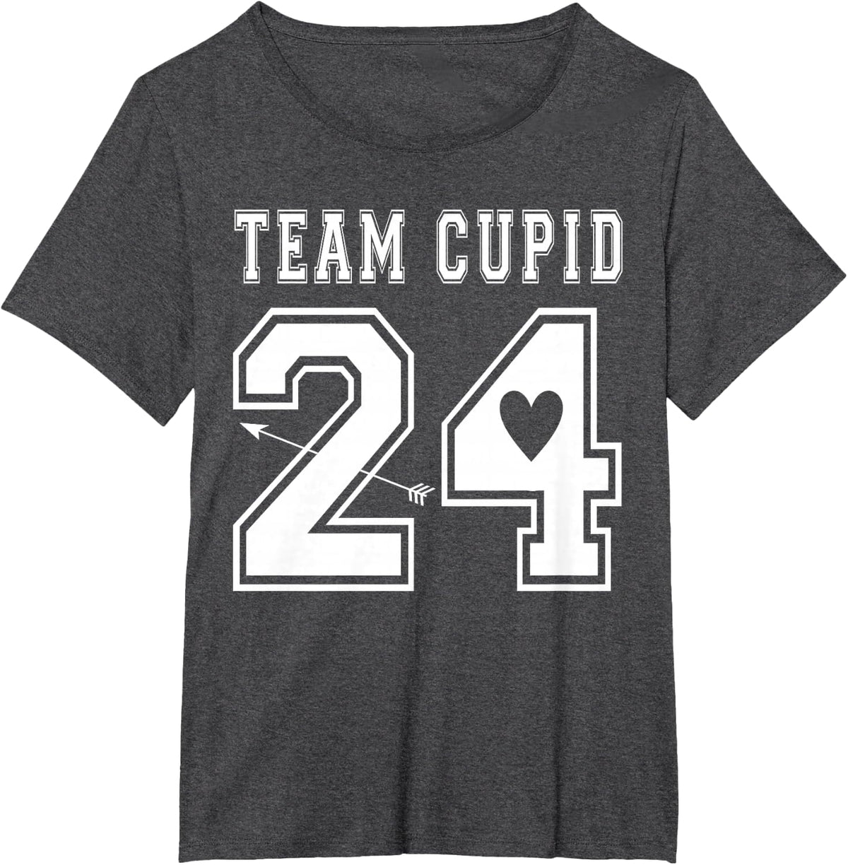 Team Cupid 2024 Valentines Day Sports Jersey Style T-Shirt - Dark Heather Grey