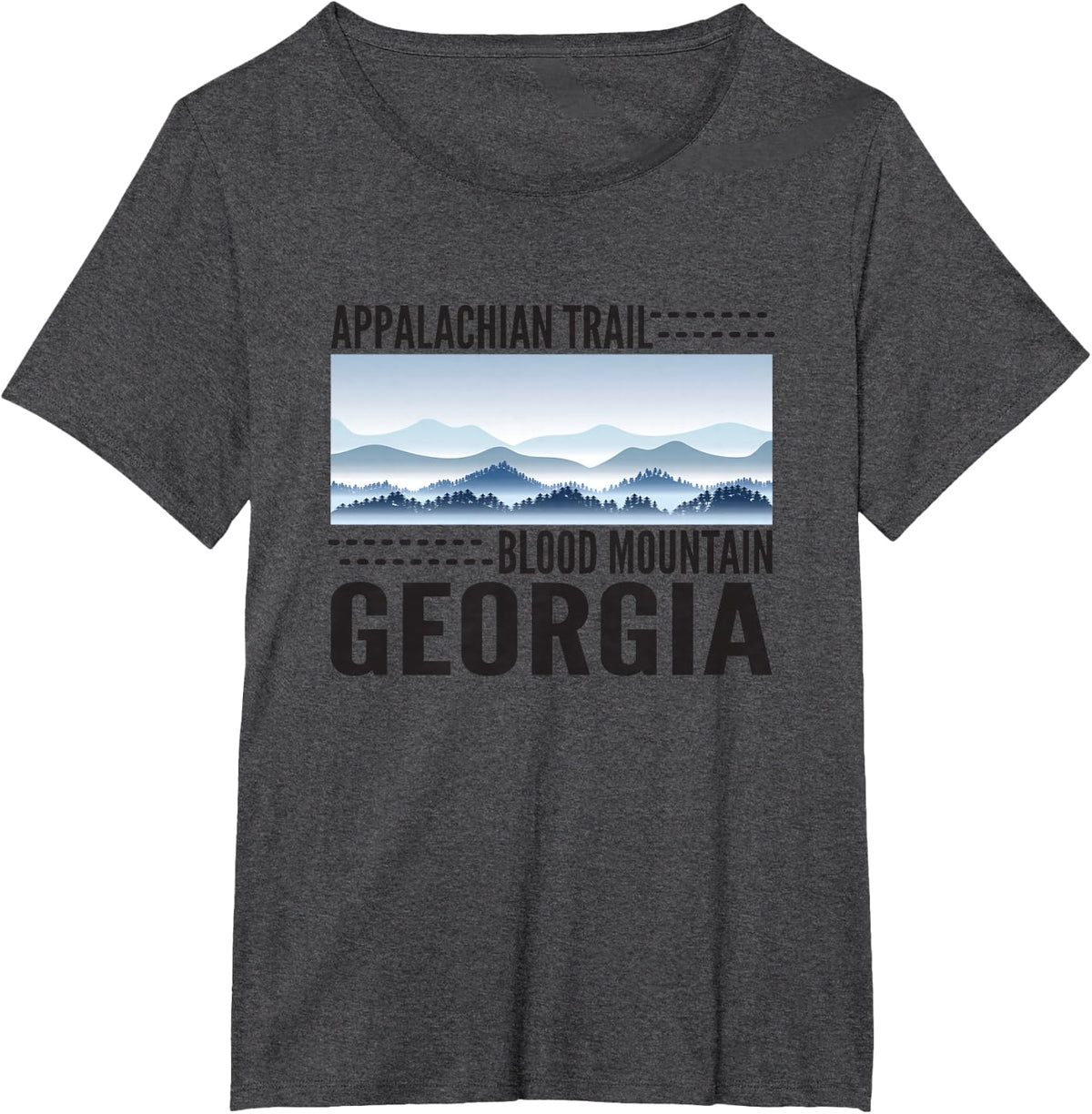 Appalachian Trail Hikers Hiking at Blood Mountain Georgia T-Shirt - Dark Heather Grey