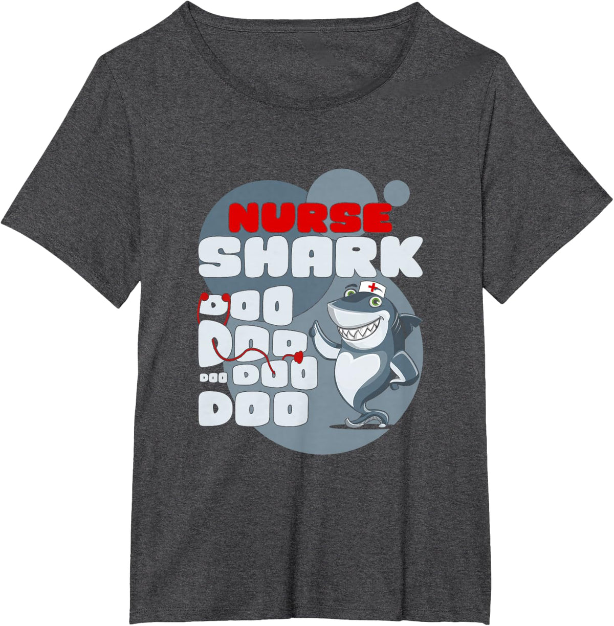 Funny Shark Nurse RN LPN CNA Nurse Practitioners T-Shirt - Dark Heather Grey