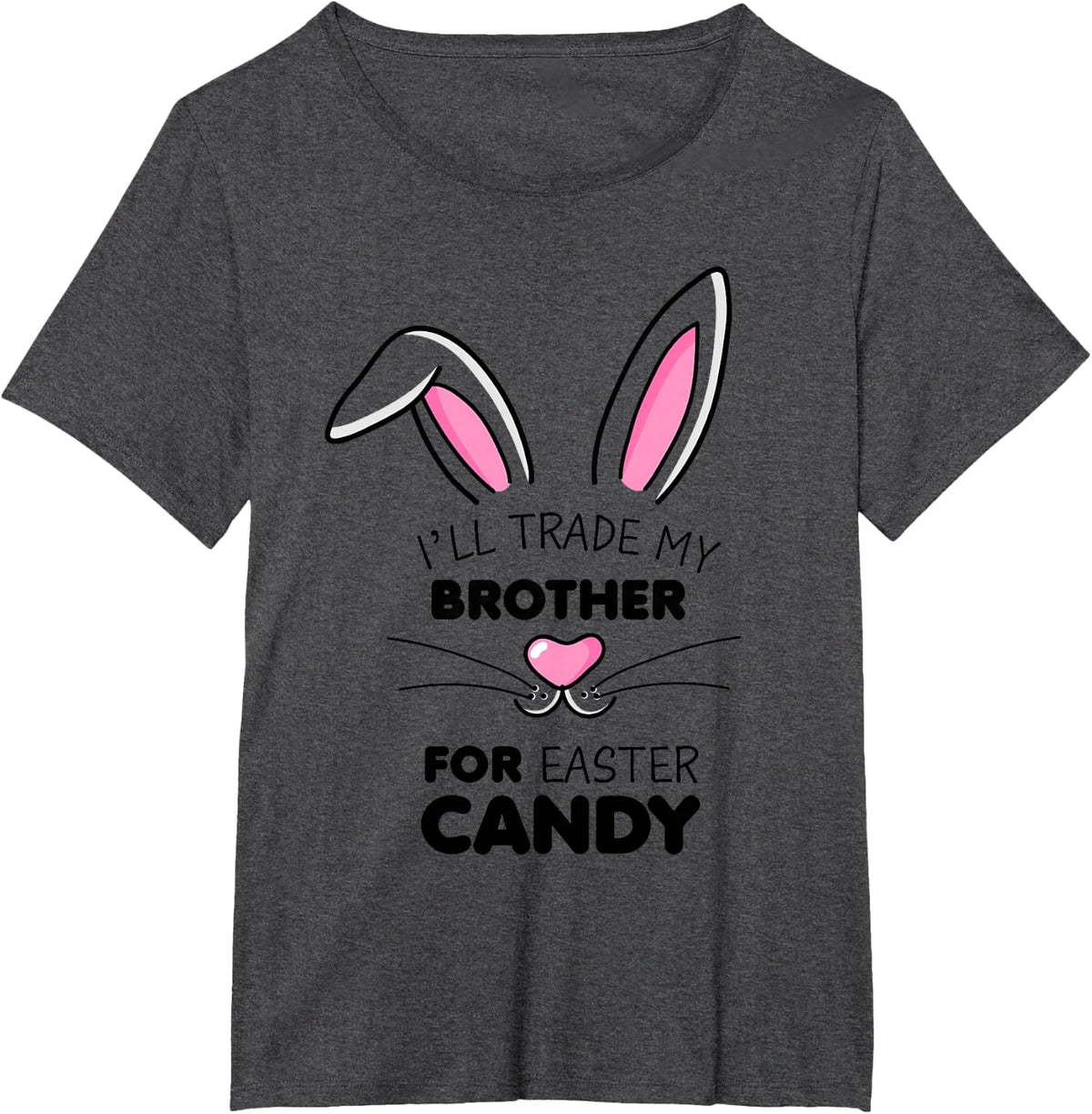 I'll trade my brother for Easter Candy Kids Girls Bunny T-Shirt - Dark Heather Grey