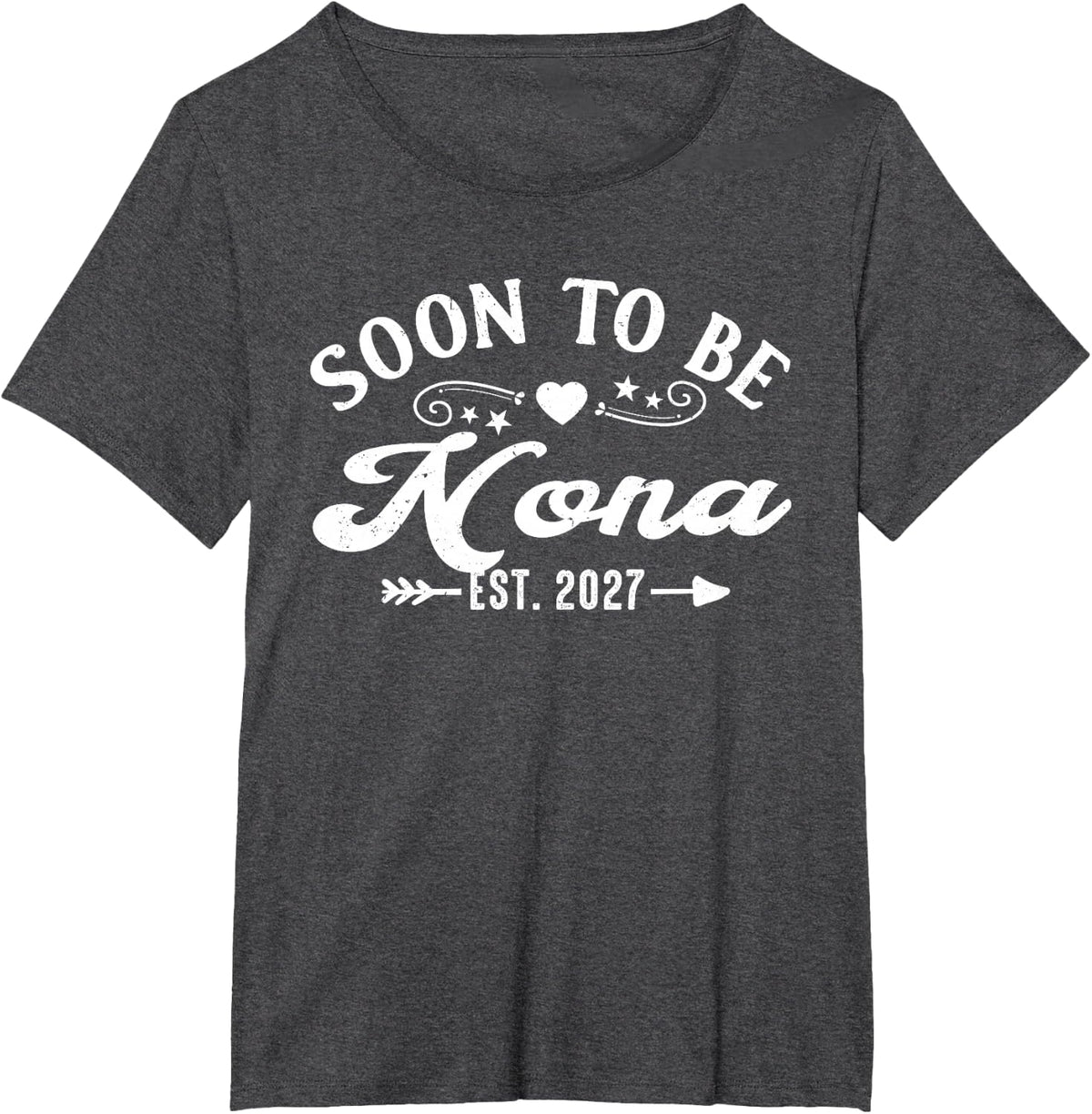 Soon to Be Nona Est 2027 Family Matching T-Shirt - Dark Heather Grey