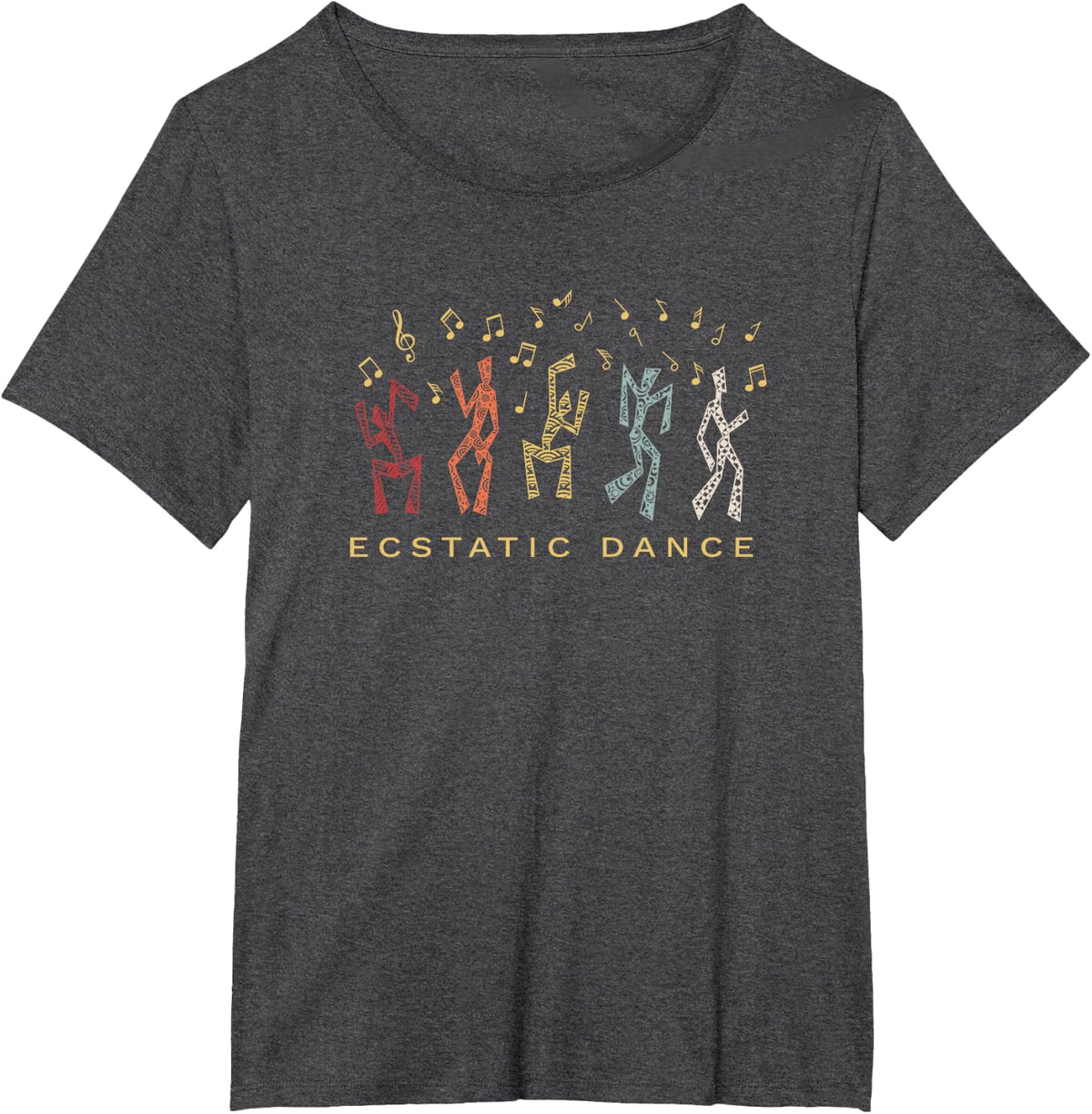 Ecstatic Dance Trance Meditation Retro T-Shirt - Dark Heather Grey
