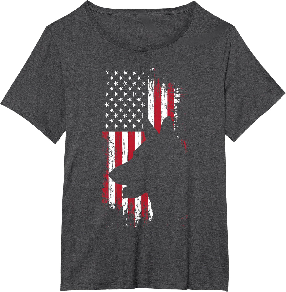 German Shepherd American Flag Shirt USA Patriotic Dog Gift T-Shirt - Dark Heather Grey
