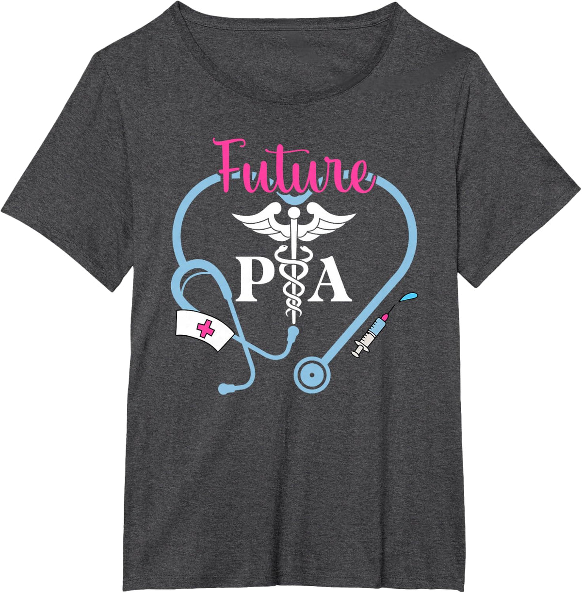Future PA Student Heart Physician Assistant in Progress T-Shirt - Dark Heather Grey