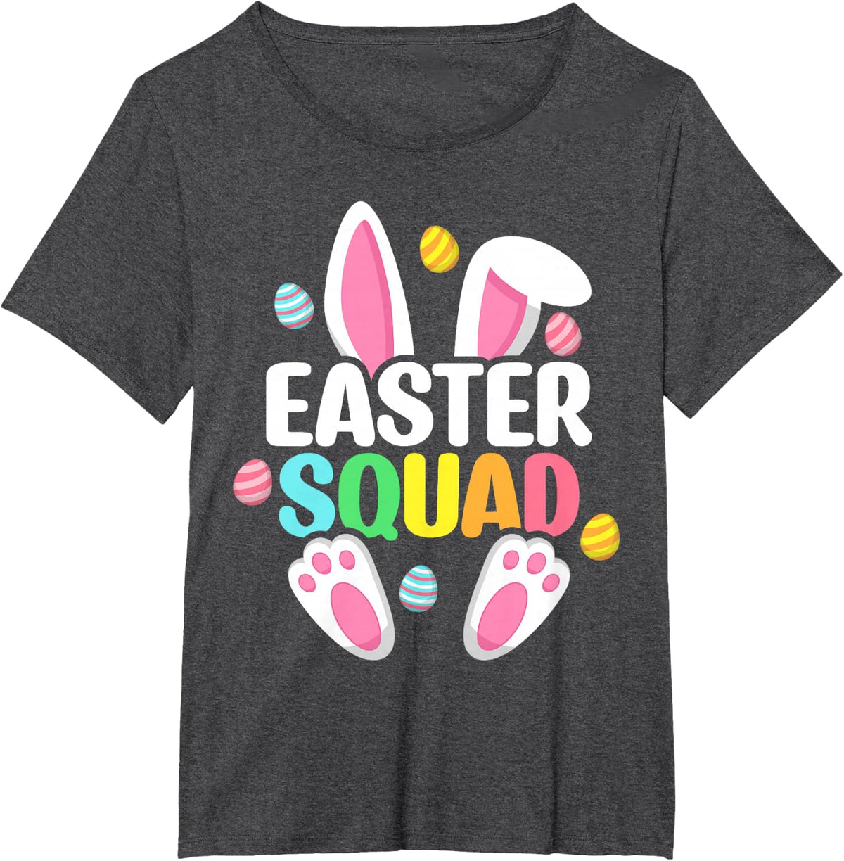 Easter Squad Family Matching T Shirts for Men Women Kids Bunny Egg Hunt Group Tees - Dark Heather Grey