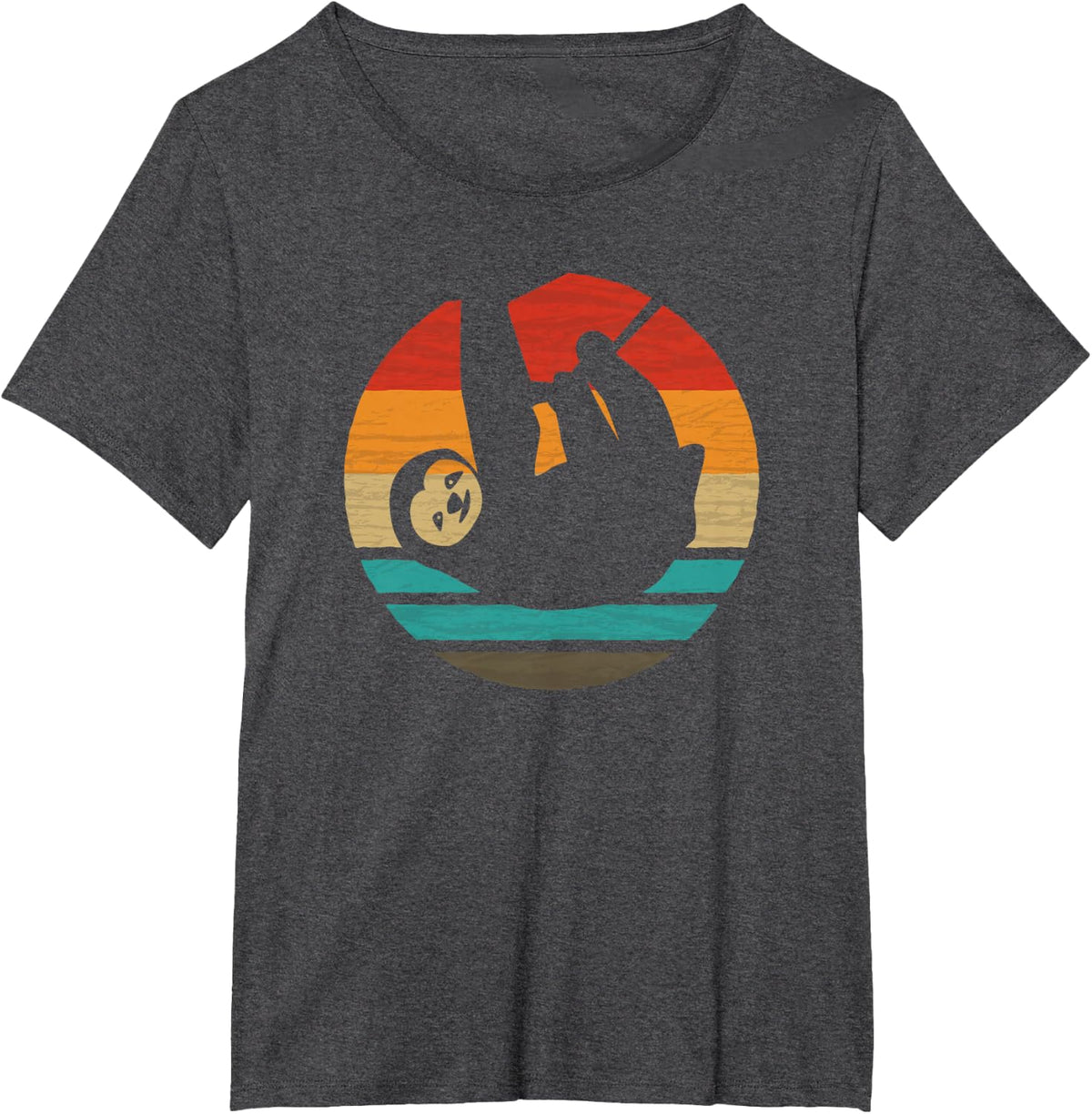 Sloth Retro Style Vintage T-Shirt - Dark Heather Grey
