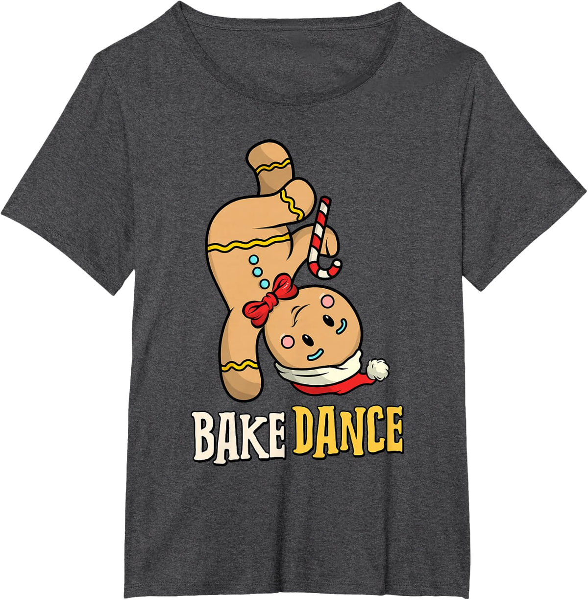 Breakdance B-Boy B-Girl Santa Gingerbread Street Dance Xmas T-Shirt - Dark Heather Grey