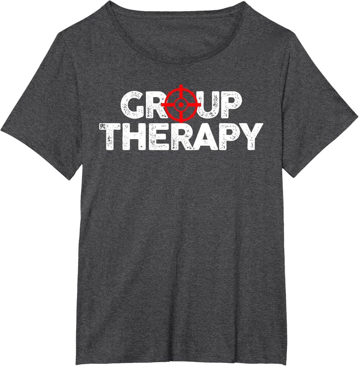 Gun Range Group Therapy Target Shooting Funny T-Shirt - Dark Heather Grey