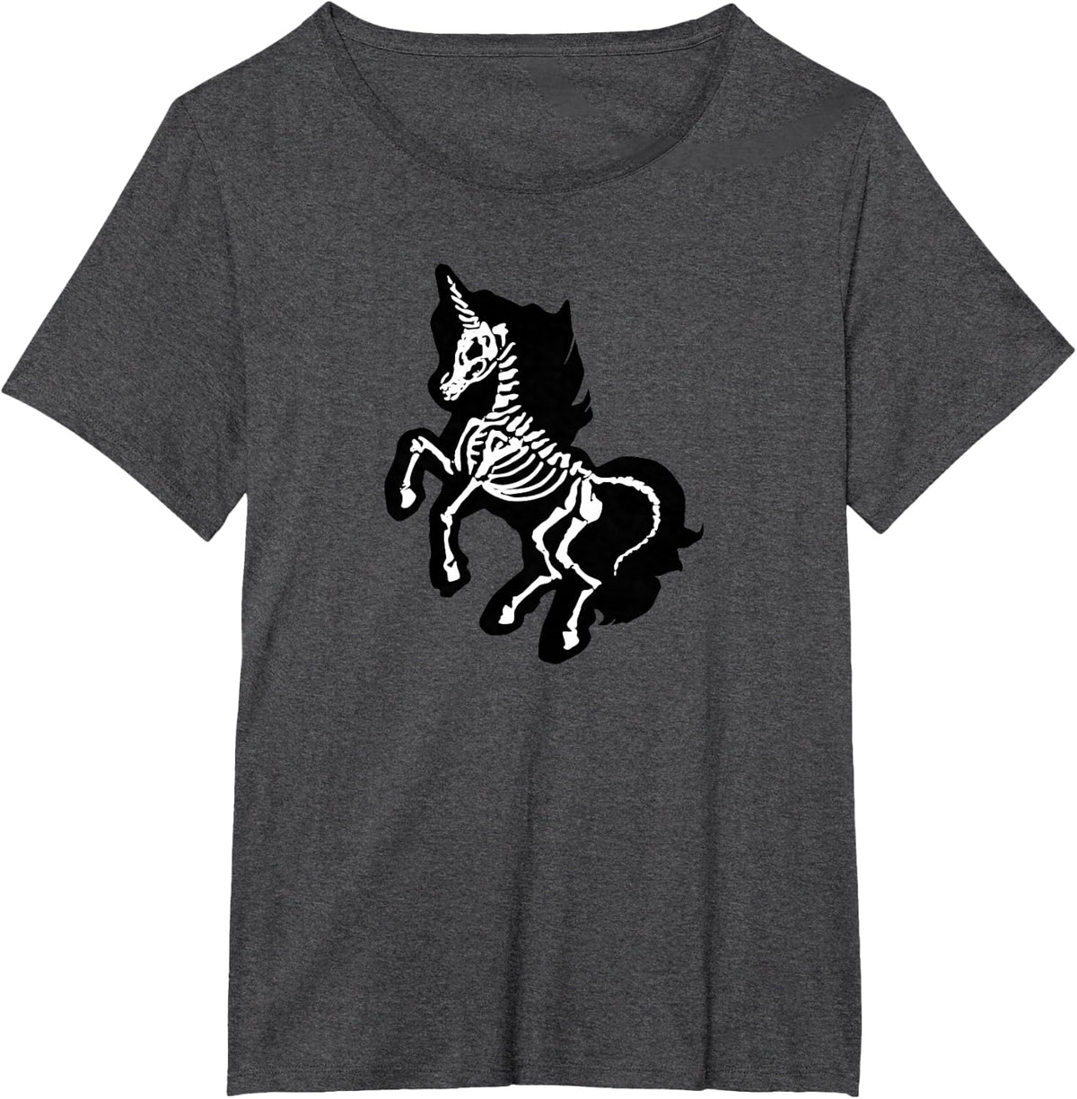 Gothic Unicorn Skeleton Kawaii Alternative Goth T-Shirt - Dark Heather Grey