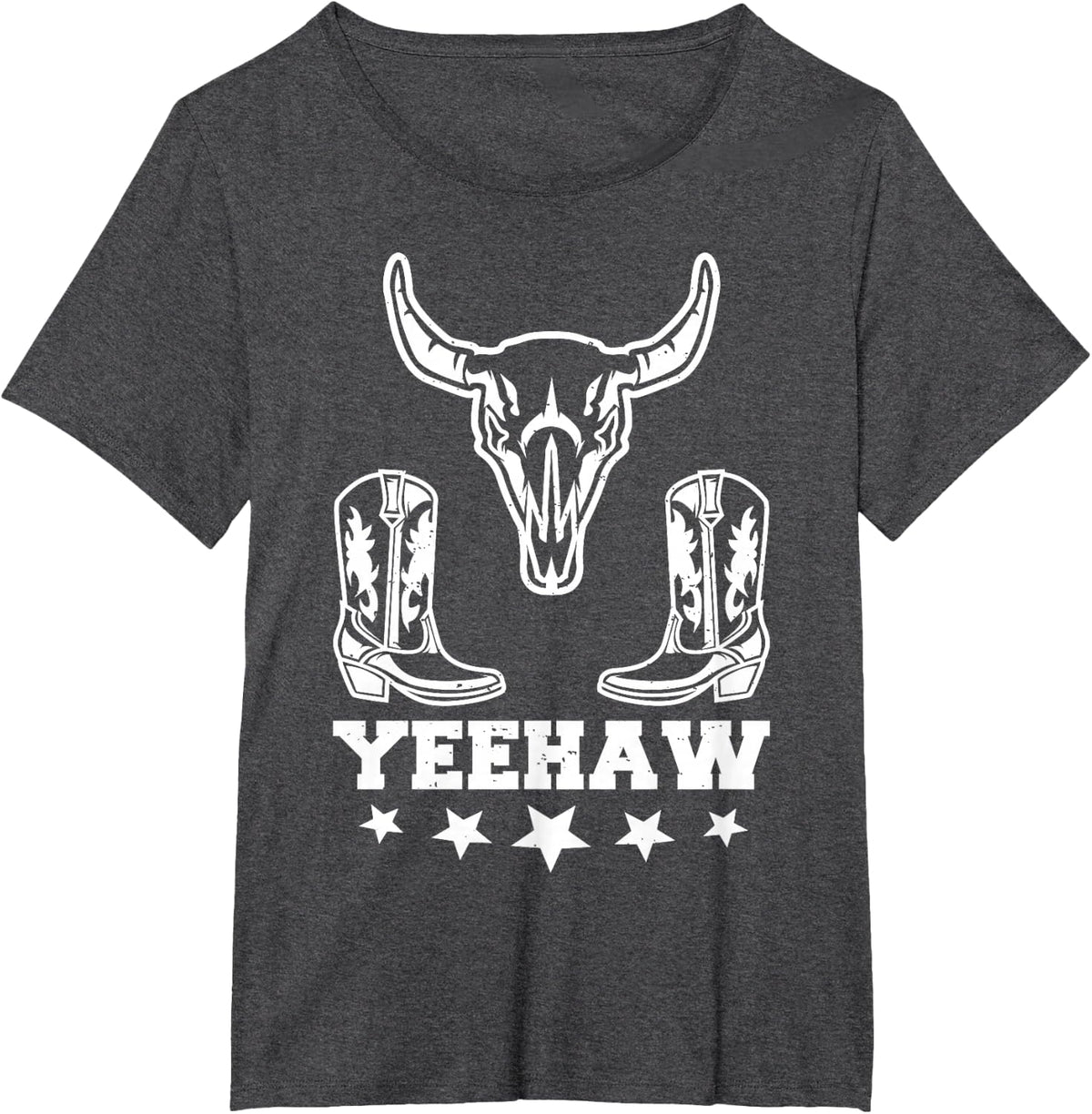 Yeehaw Cowboy Rodeo Horse Bull Riding for Men Women Kids T-Shirt - Dark Heather Grey