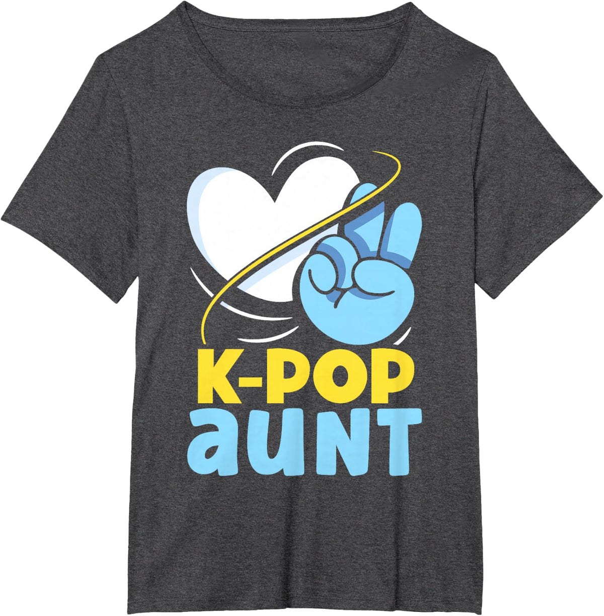 K-POP Aunt Music Korean K-Pop Lover Cute T-Shirt - Dark Heather Grey