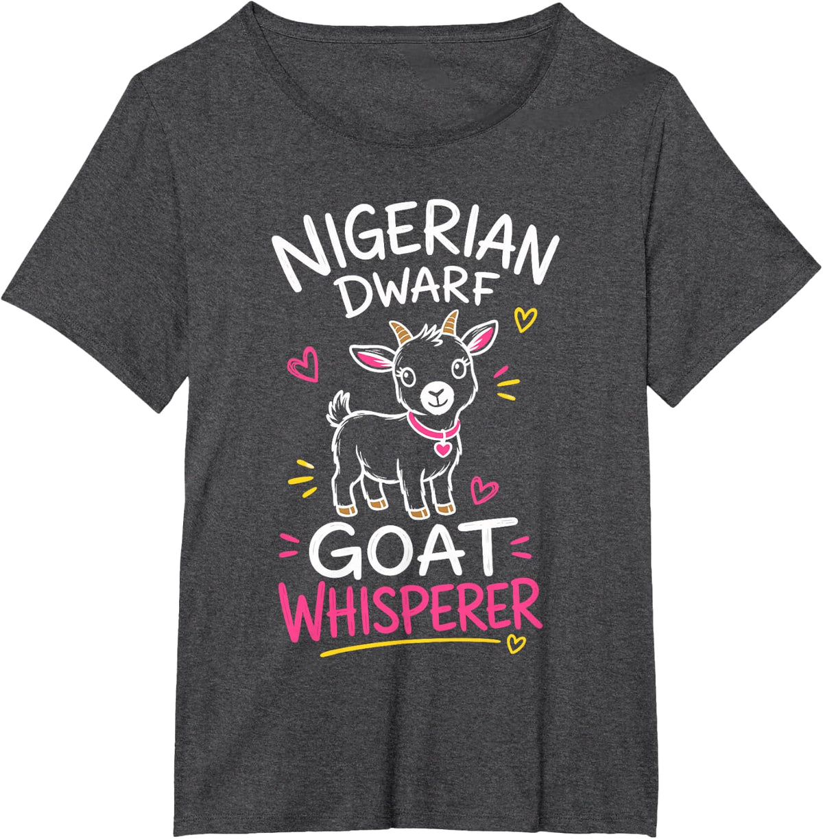 Cute Nigerian Dwarf Goat T-Shirt - Dark Heather Grey