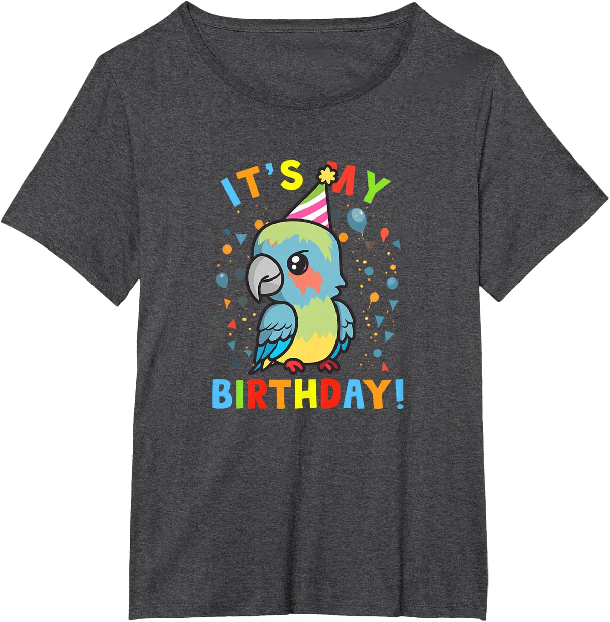 It's My Birthday Parakeet Gifts Cute BDay Party Girls Boys T-Shirt - Dark Heather Grey