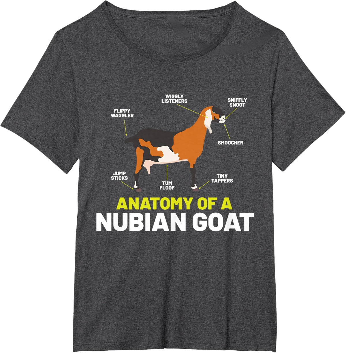 Goat Lovers Shirt Meme | Pet Animal Pun Funny Nubian Goat T-Shirt - Dark Heather Grey