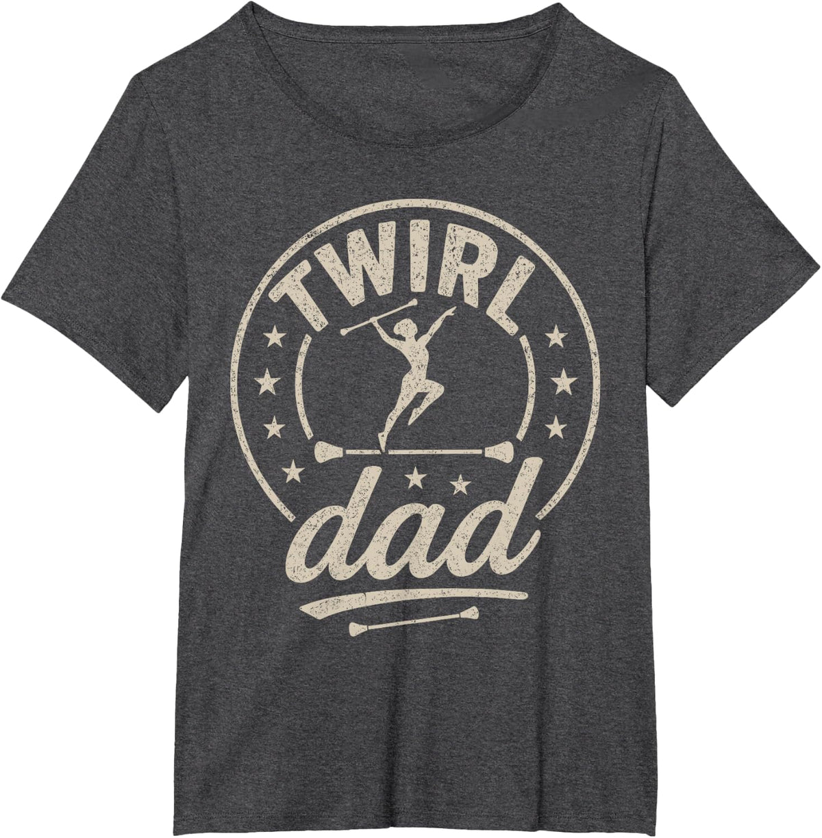 Twirl Dad Gymnastics Father T-Shirt - Dark Heather Grey