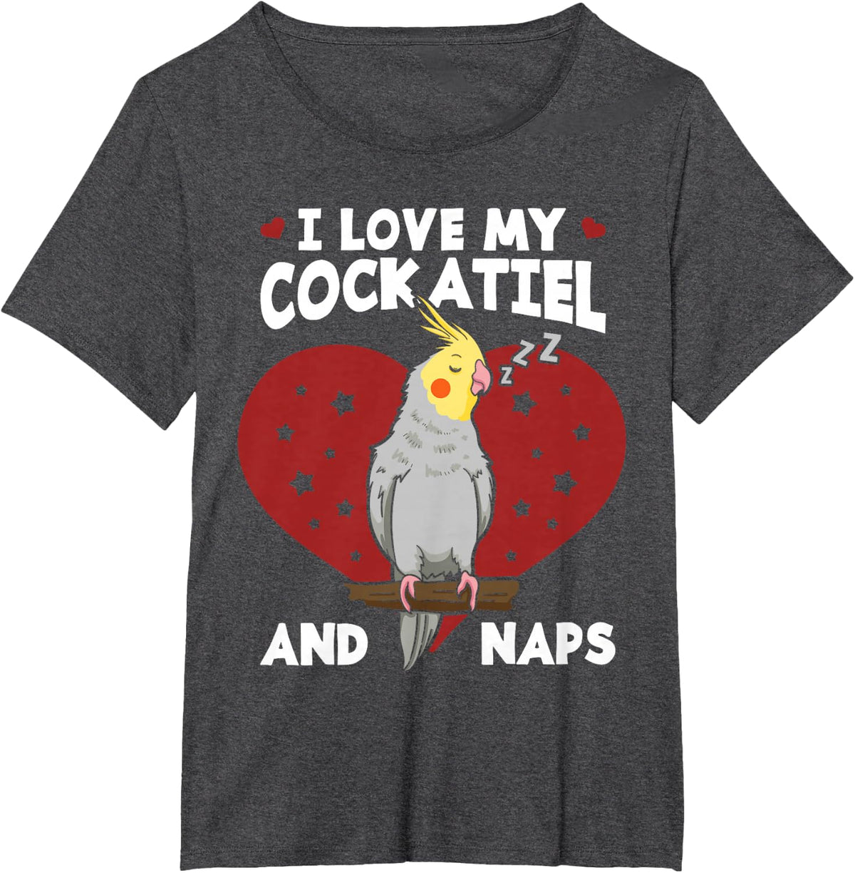 Cockatiel Cockatoo Parrot Lutino Quarrion Tiel Weiro Bird T-Shirt - Dark Heather Grey