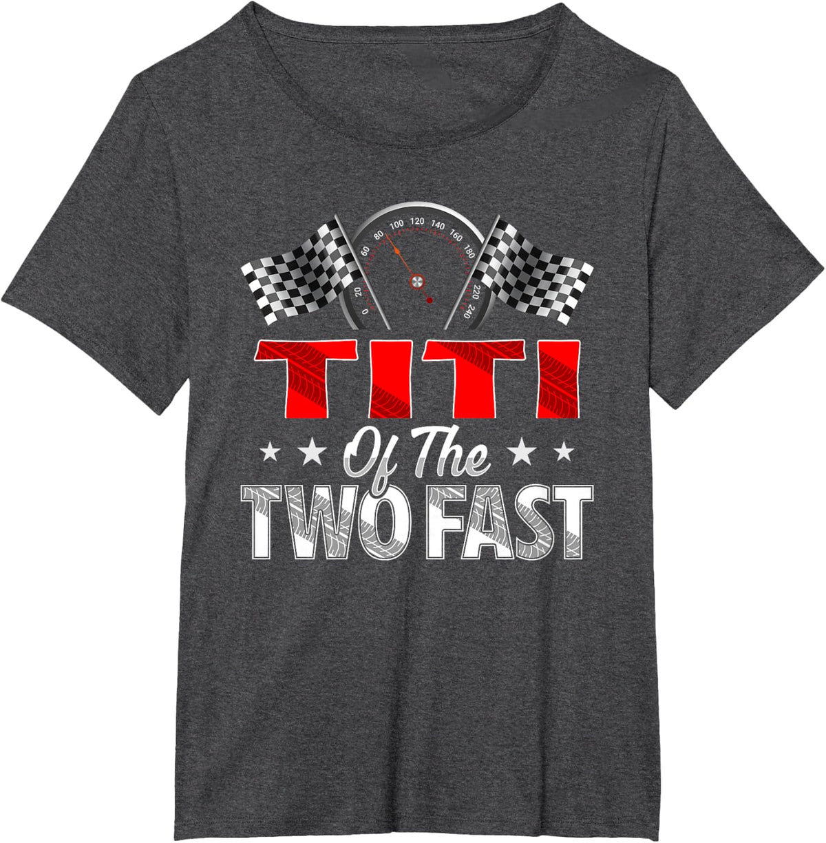 Titi of The Two Fast Second Birthday Racing Car Family T-Shirt - Dark Heather Grey