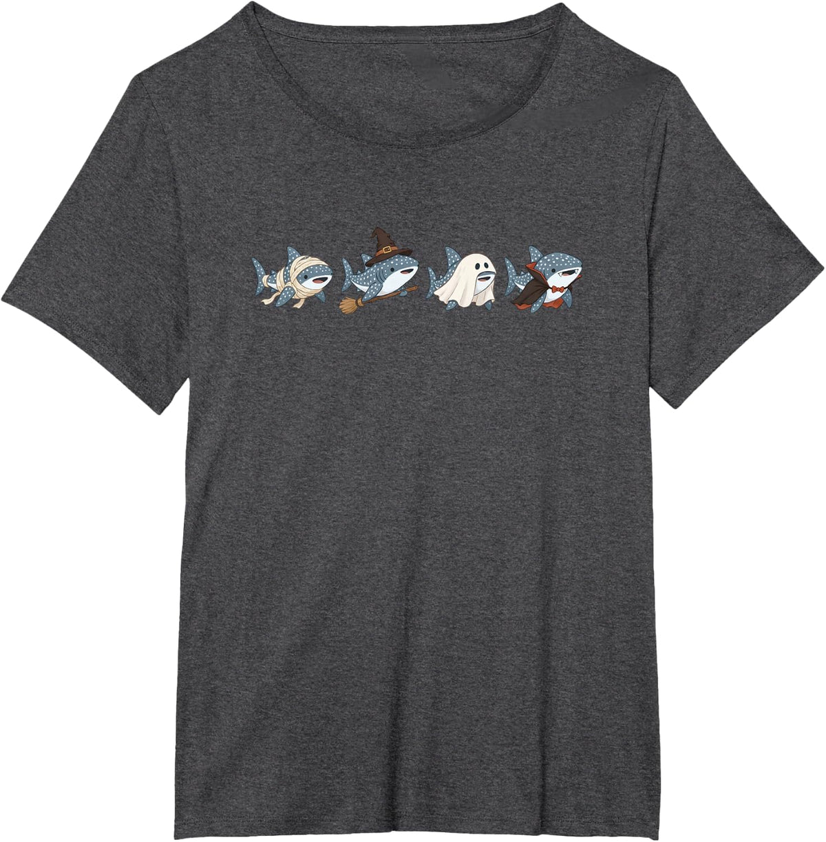 Halloween Whale Shark T-Shirt - Dark Heather Grey