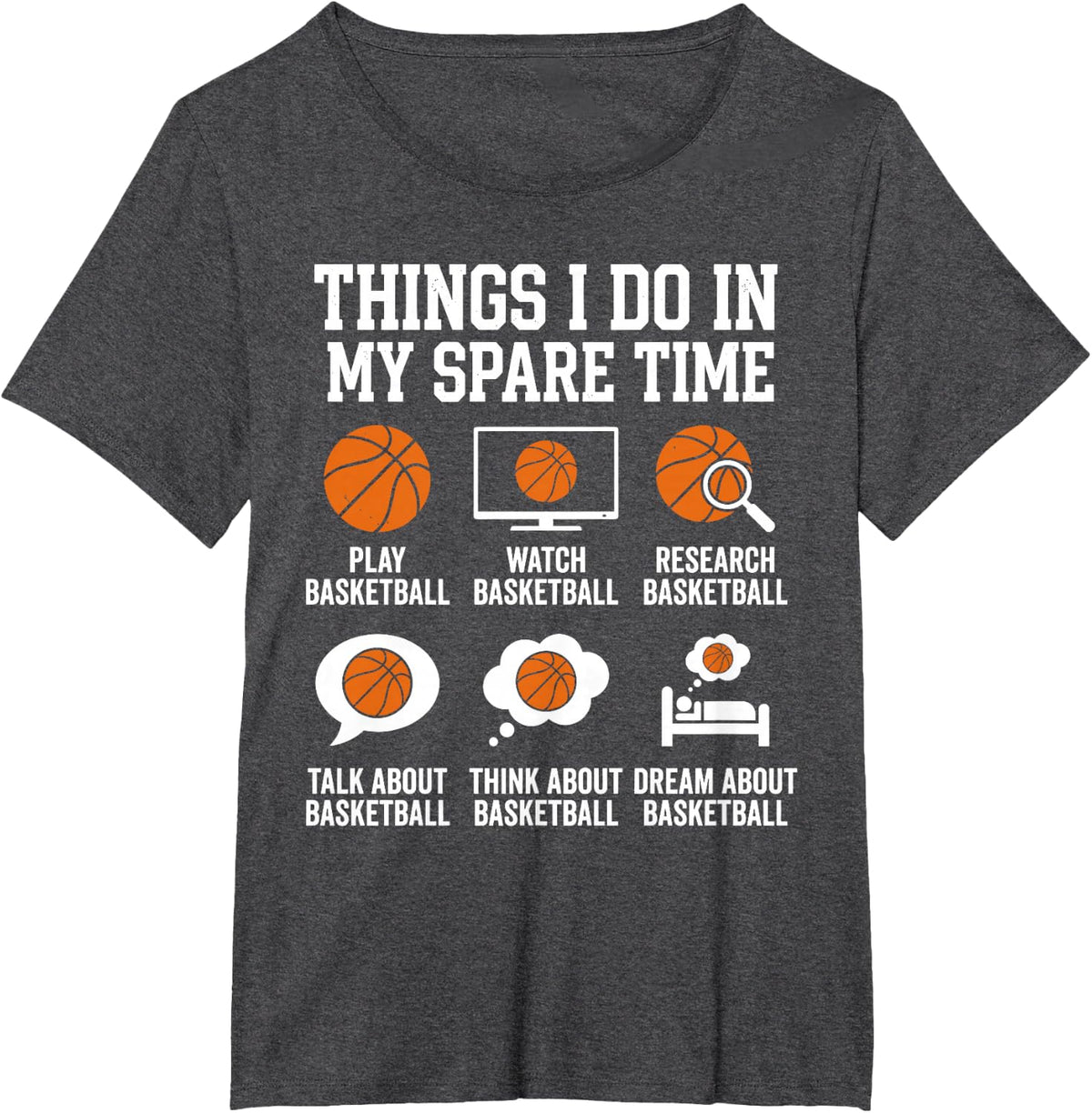 Basketball Art for Men Women Basketball Player Basketball T-Shirt - Dark Heather Grey