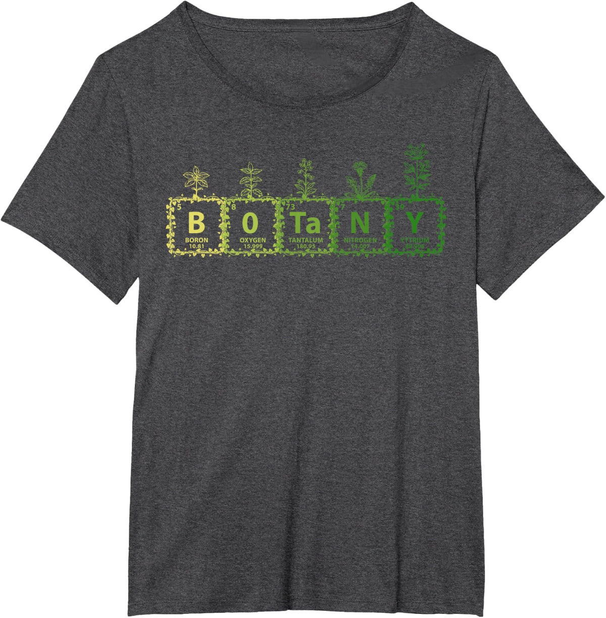 Botany Periodic Table Science Gardening Botanist T-Shirt - Dark Heather Grey