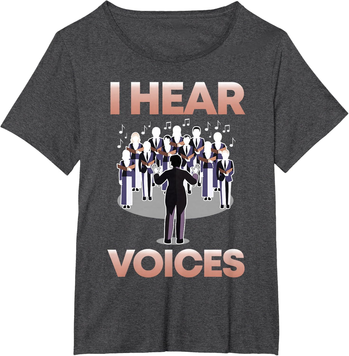 Choir Teacher I Choir I I Hear Voices Composer T-Shirt - Dark Heather Grey